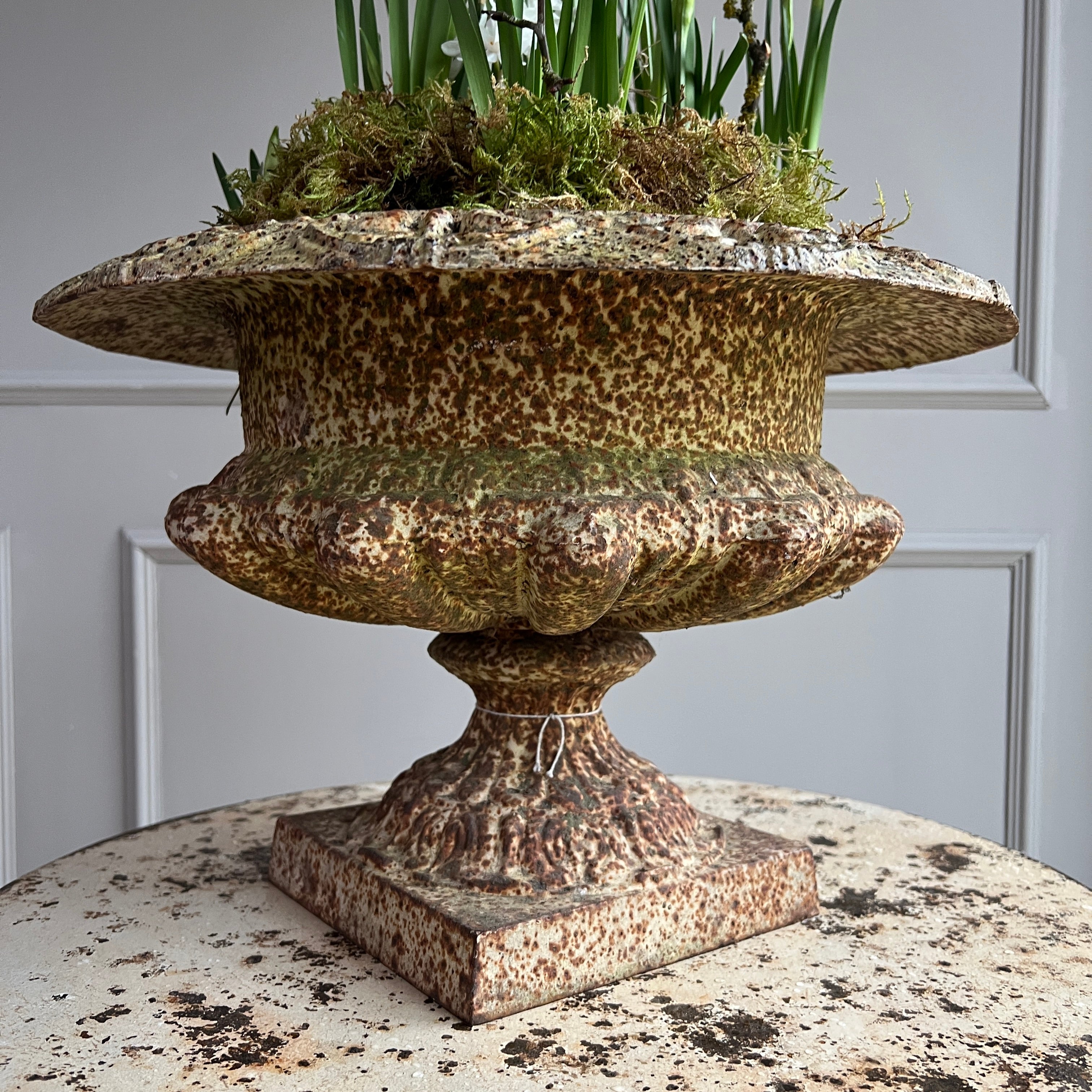 Large Antique French Cast Iron Urn - Image 2