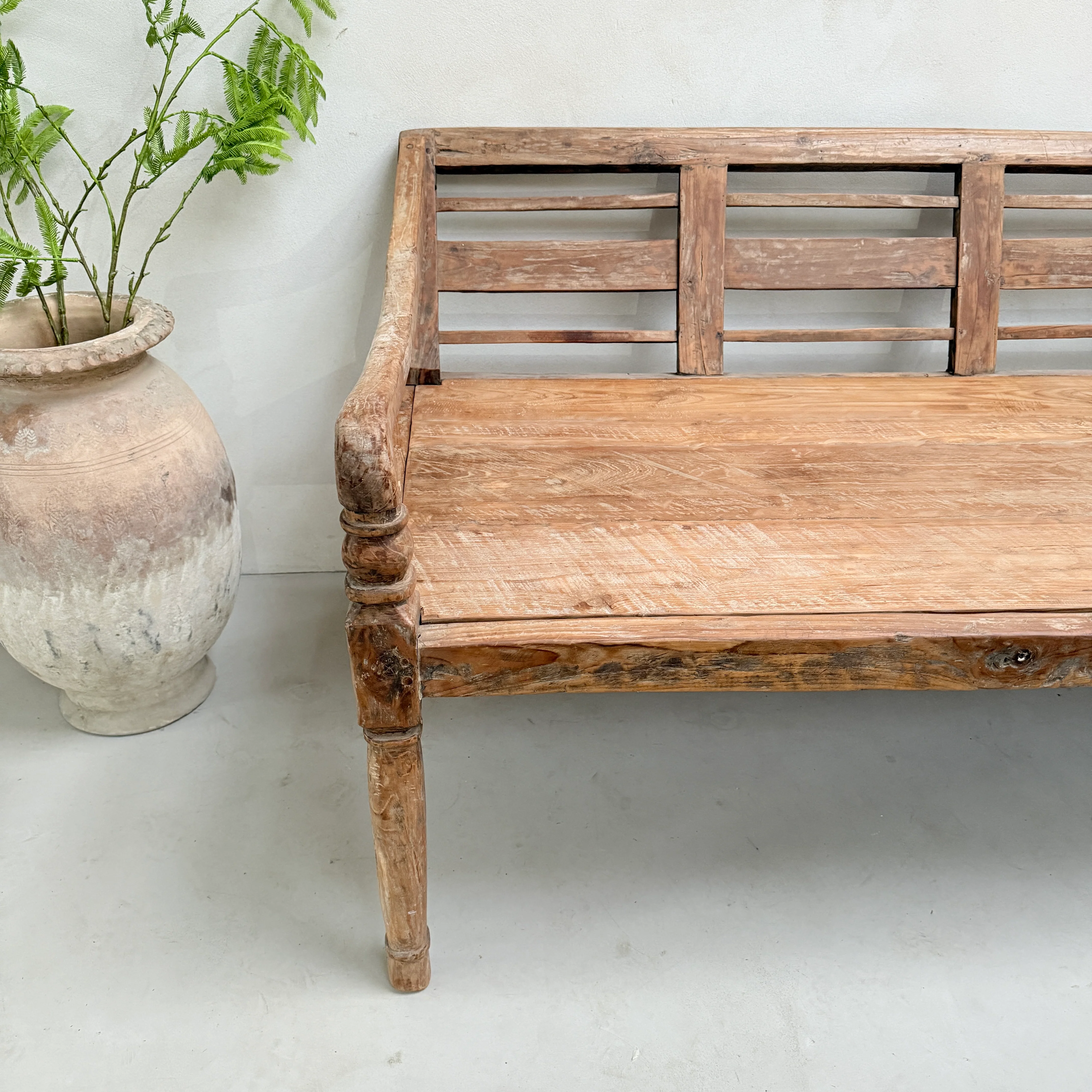 Large antique hand carved wooden Daybed Bench | Sebastian - Image 5
