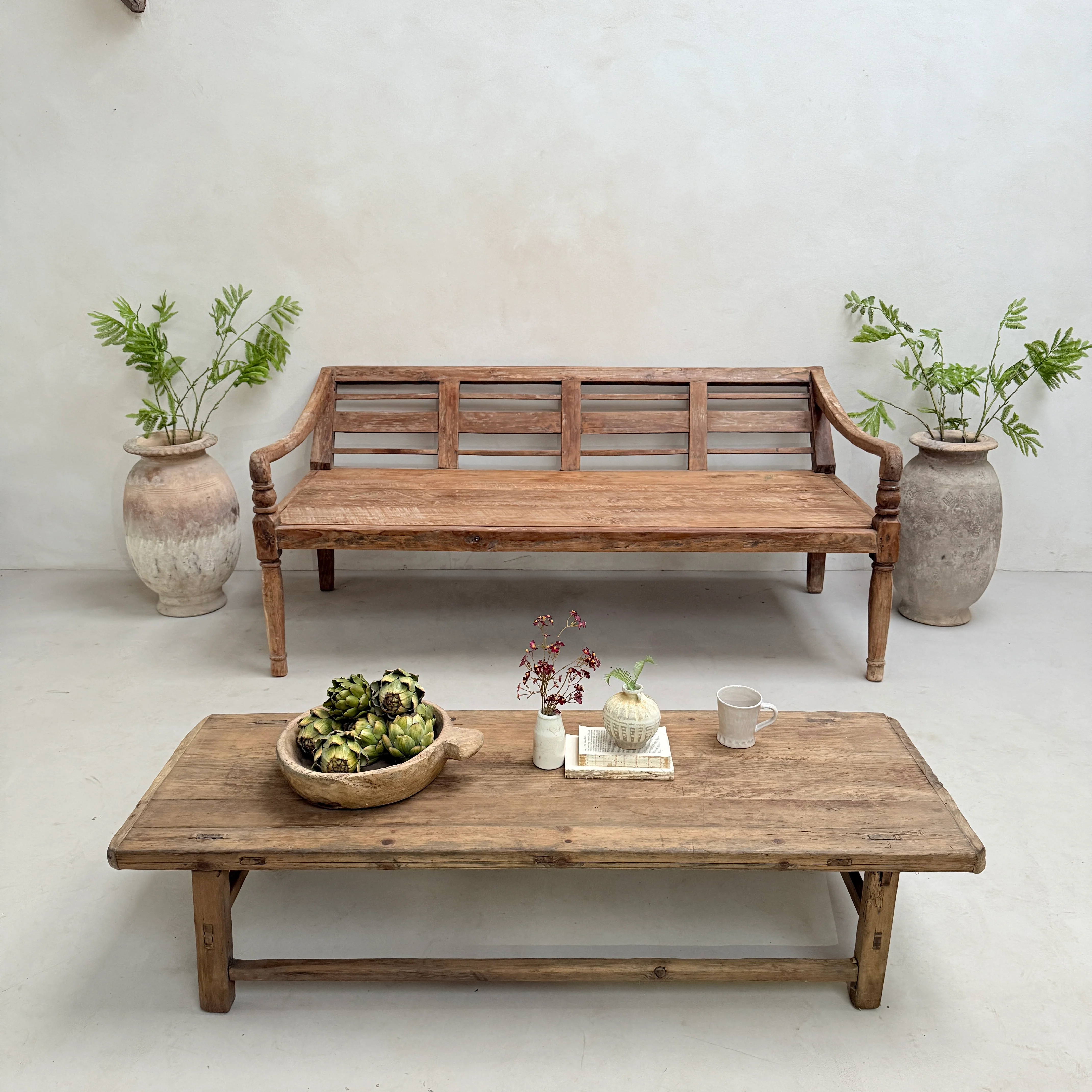 Large antique hand carved wooden Daybed Bench | Sebastian - Image 7