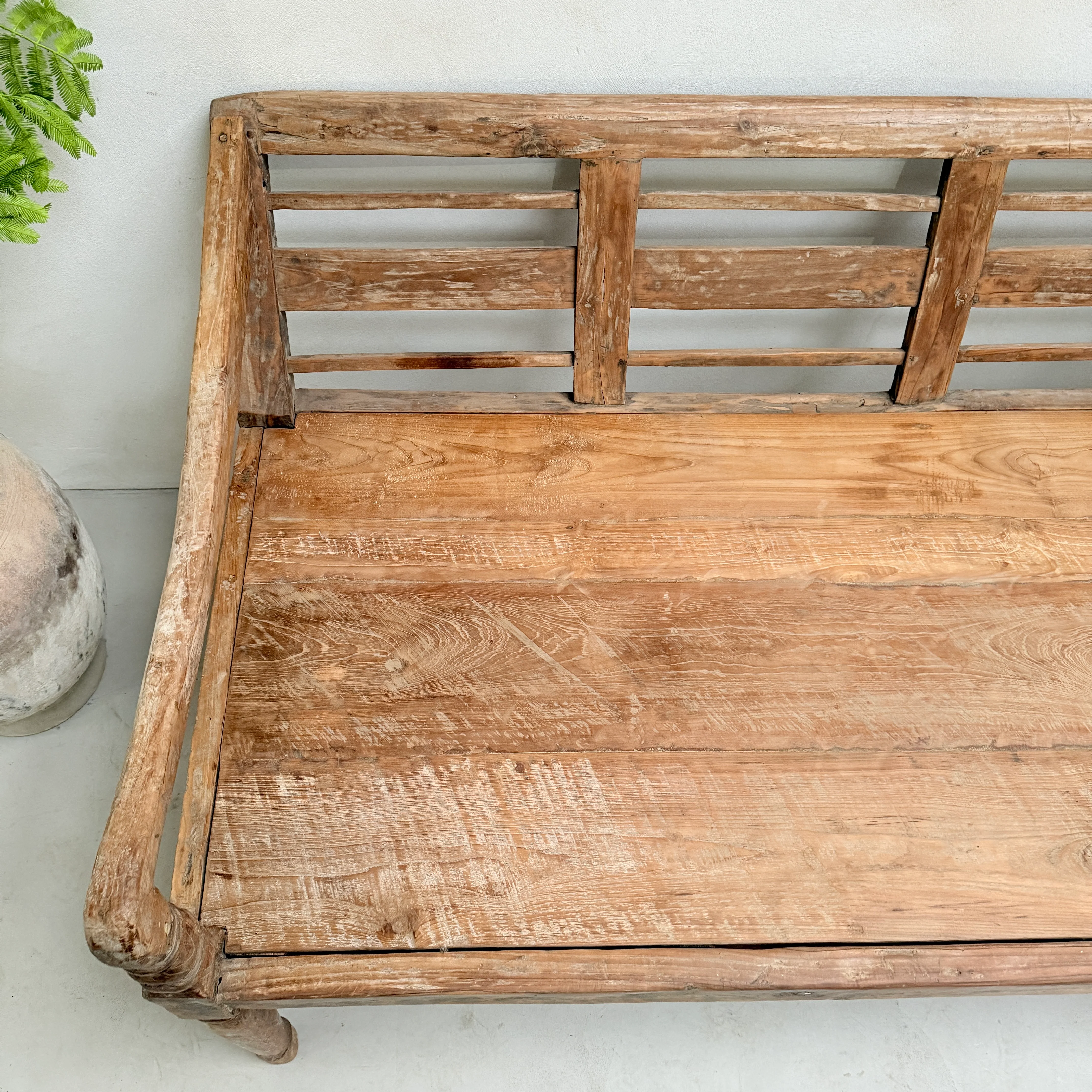 Large antique hand carved wooden Daybed Bench | Sebastian - Image 9