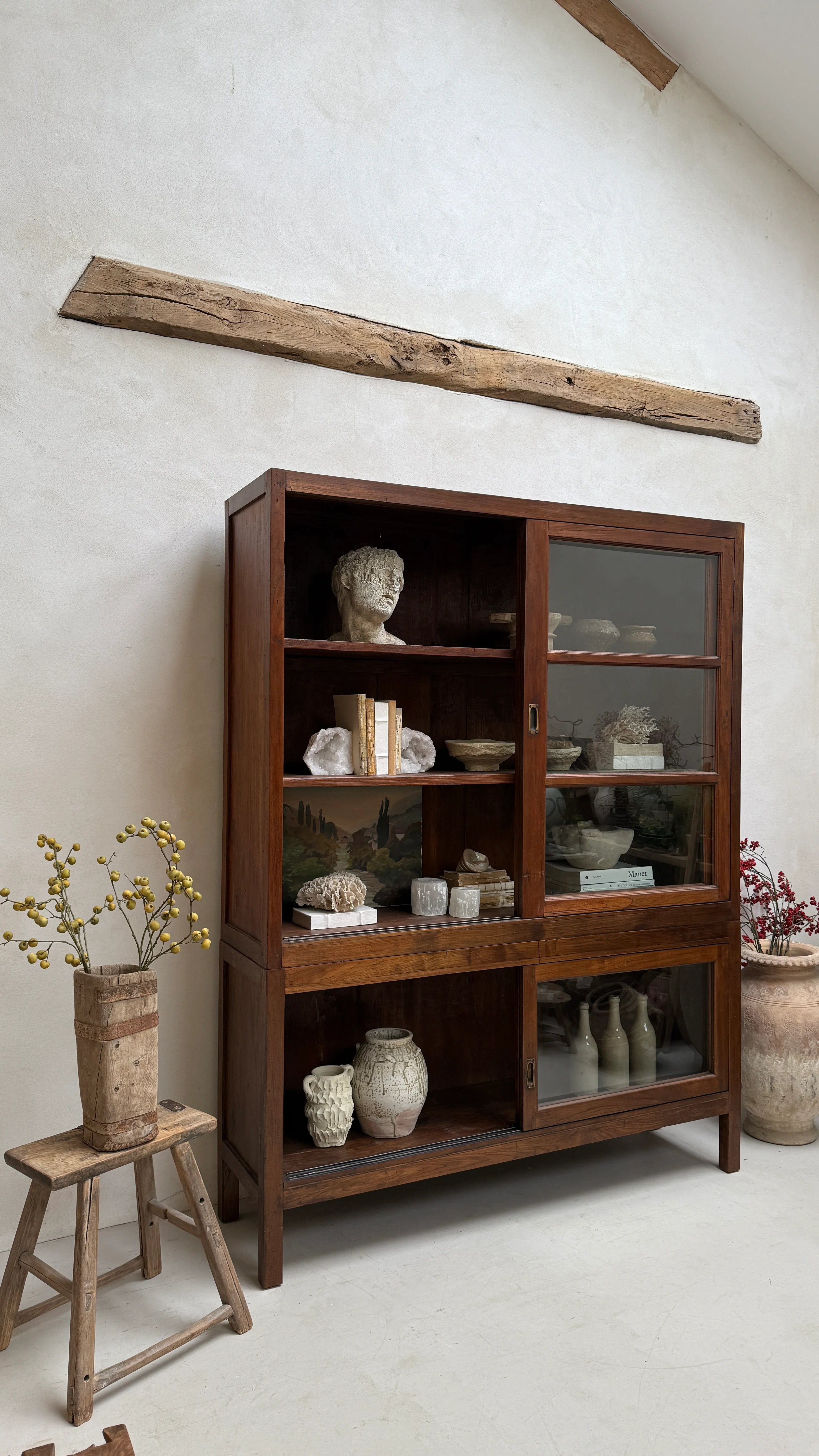 Large Antique School Library Bookcase - Image 11