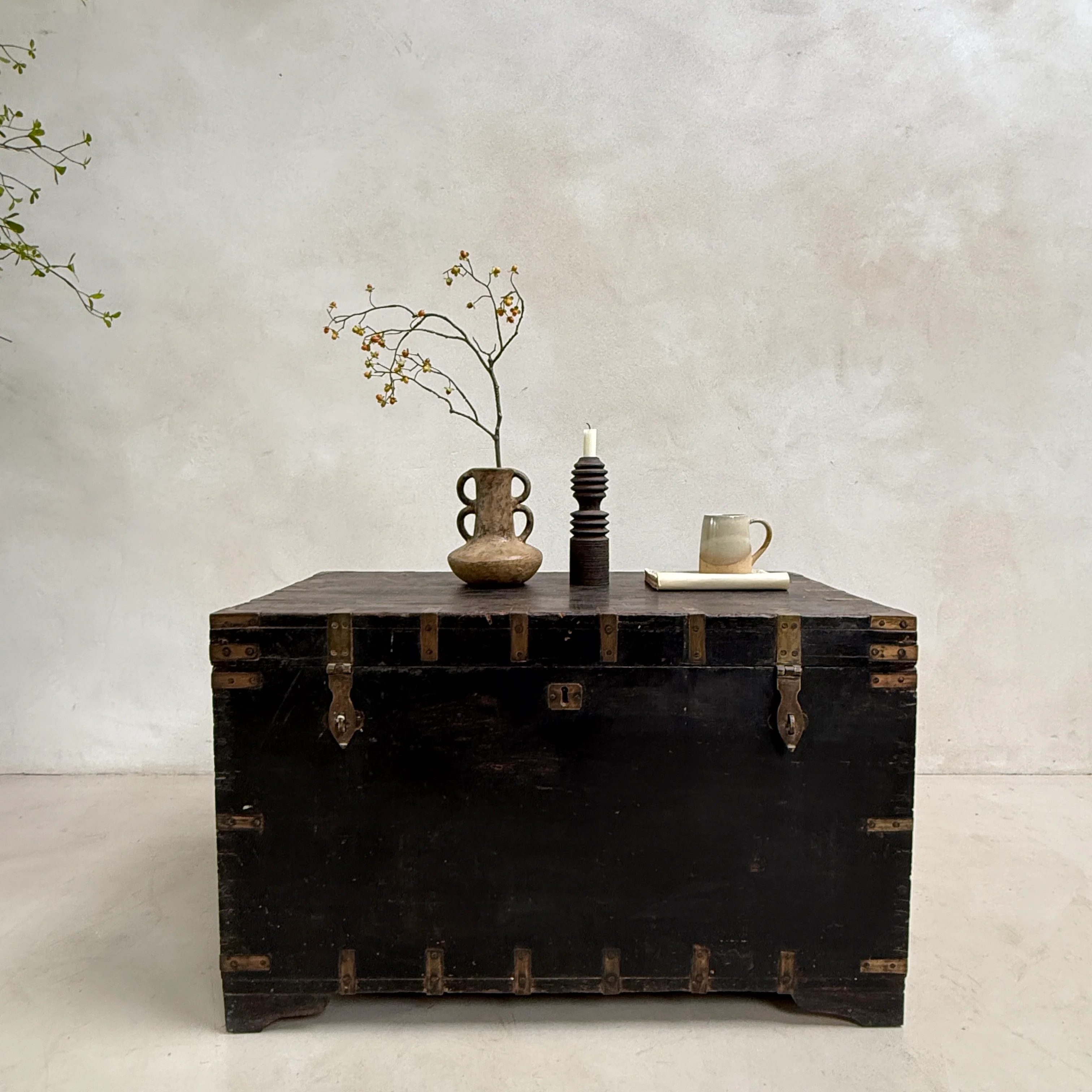 Large Antique Teak Merchant’s Trunk | Frieth