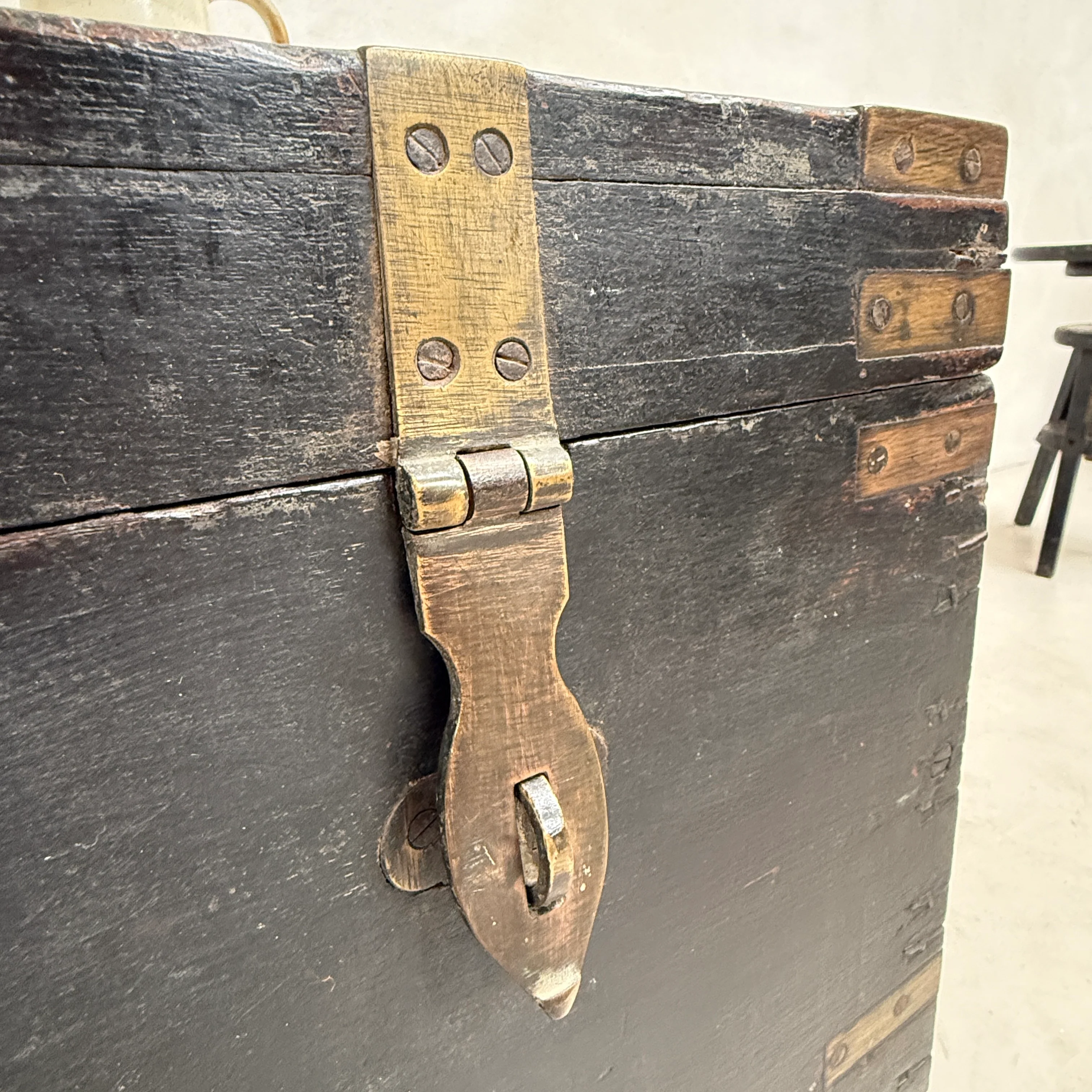 Large Antique Teak Merchant’s Trunk | Frieth - Image 2