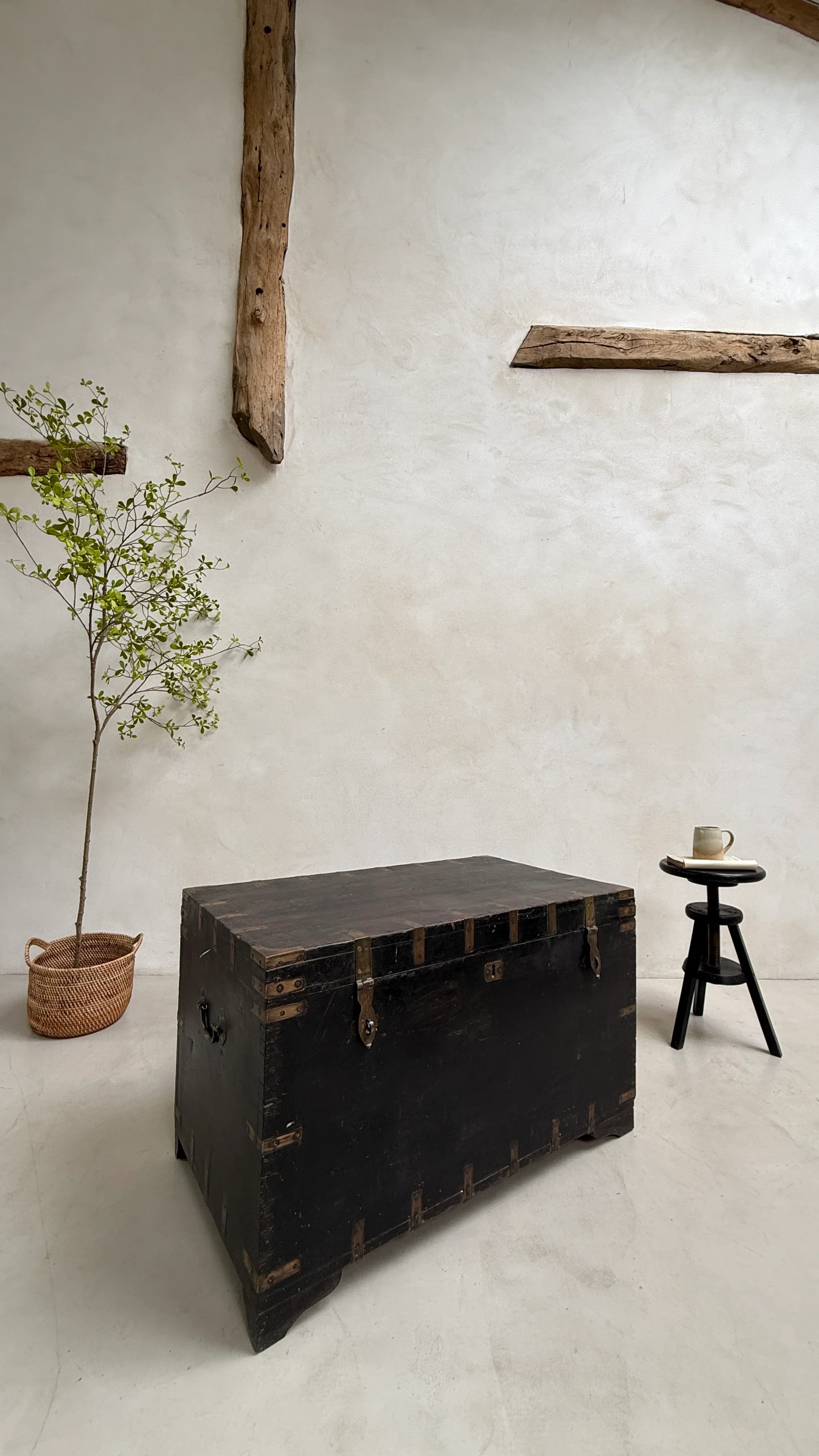 Large Antique Teak Merchant’s Trunk | Frieth - Image 4