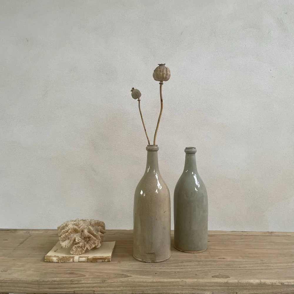 Large French Stone Wine Bottle