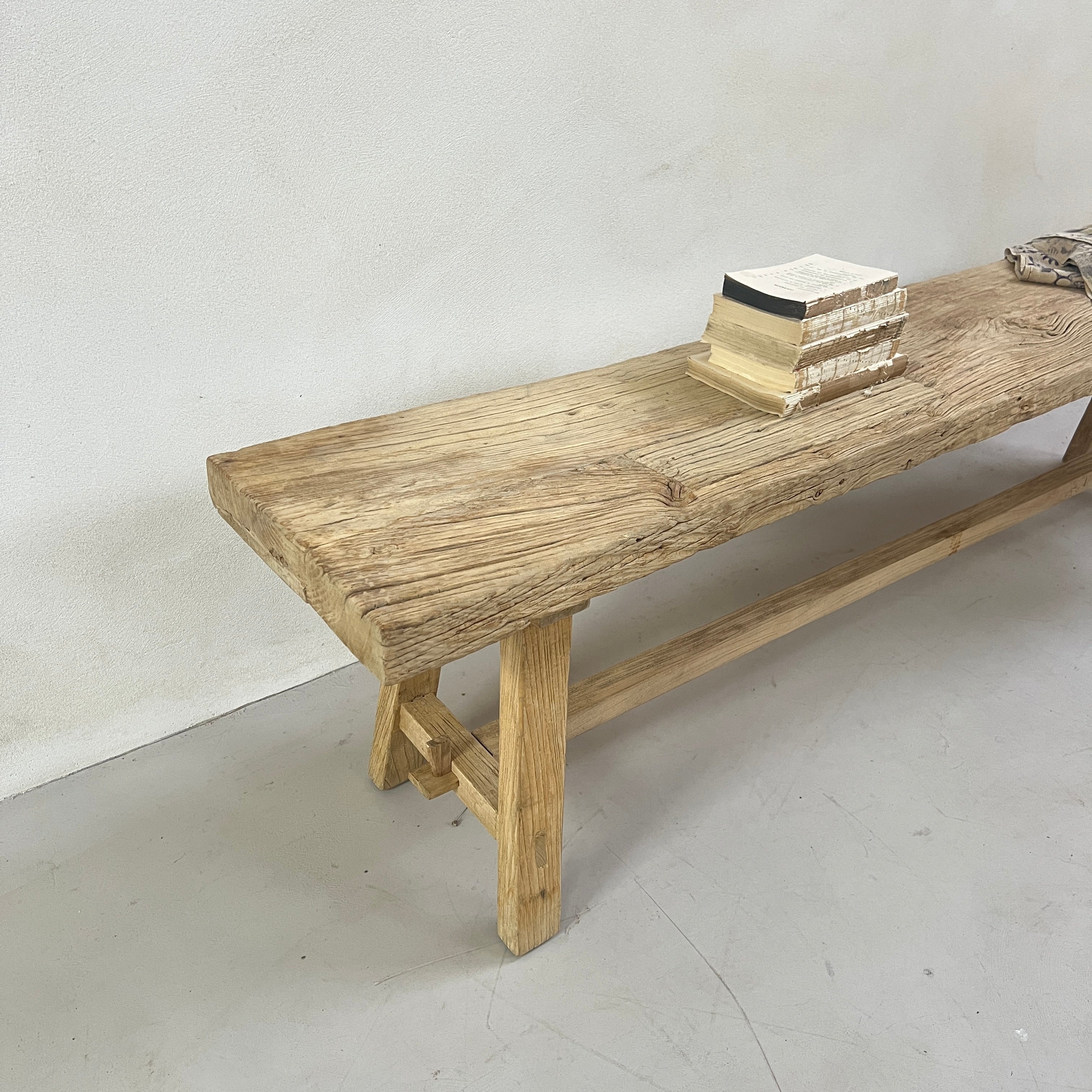 Large Handcrafted Salvaged Dining Bench - Image 3