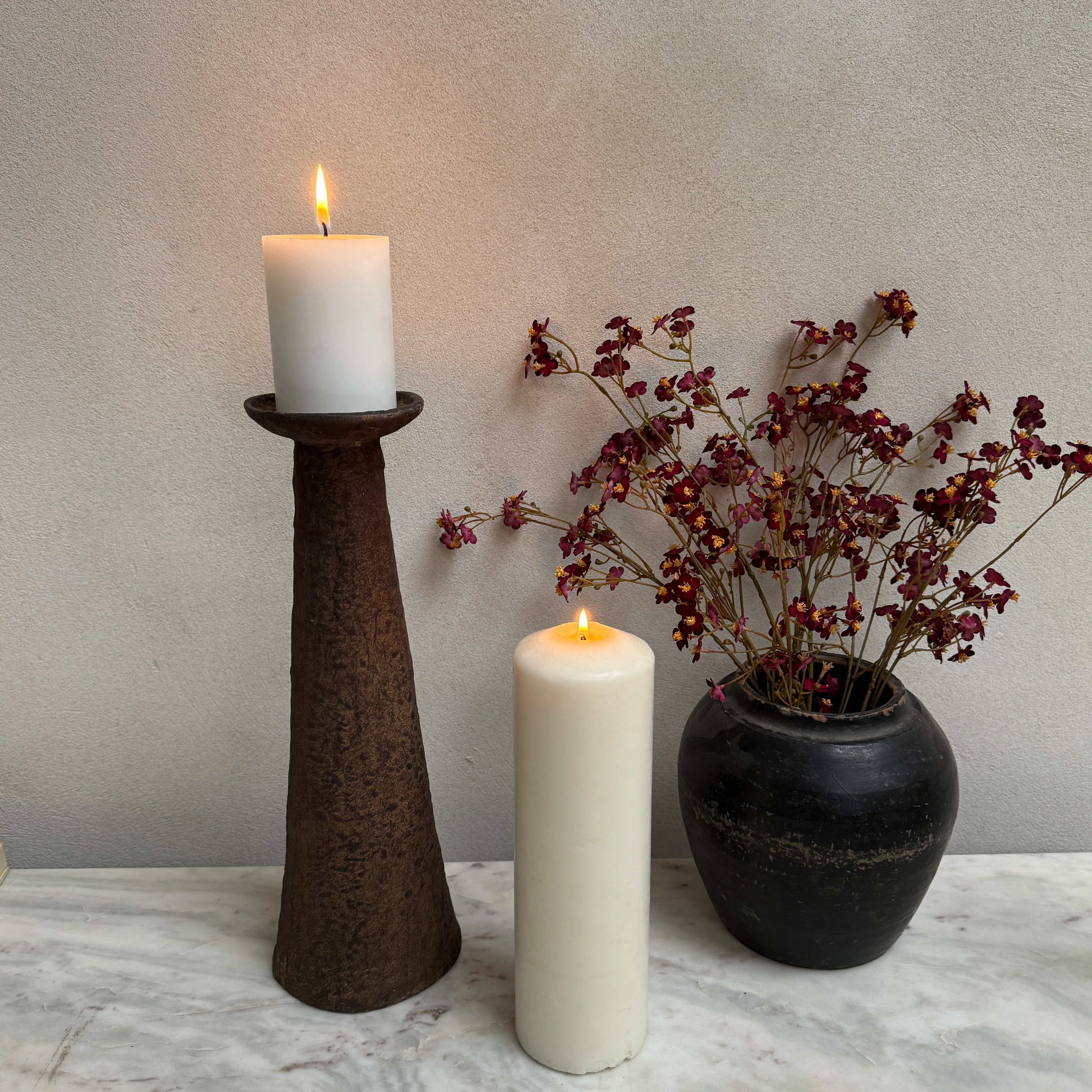 Large metal tapered pillar candle holder - Image 5