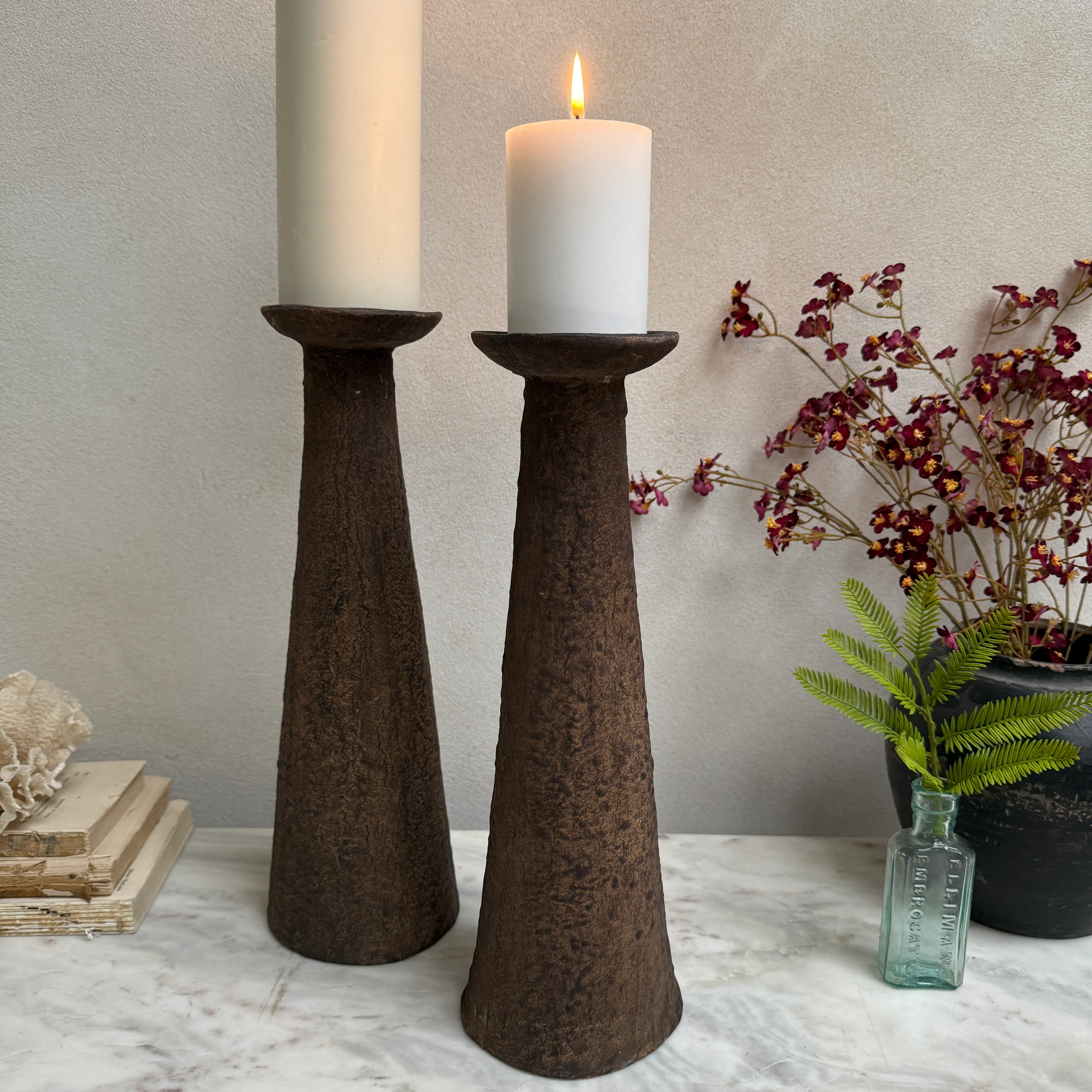 Large metal tapered pillar candle holder - Image 6