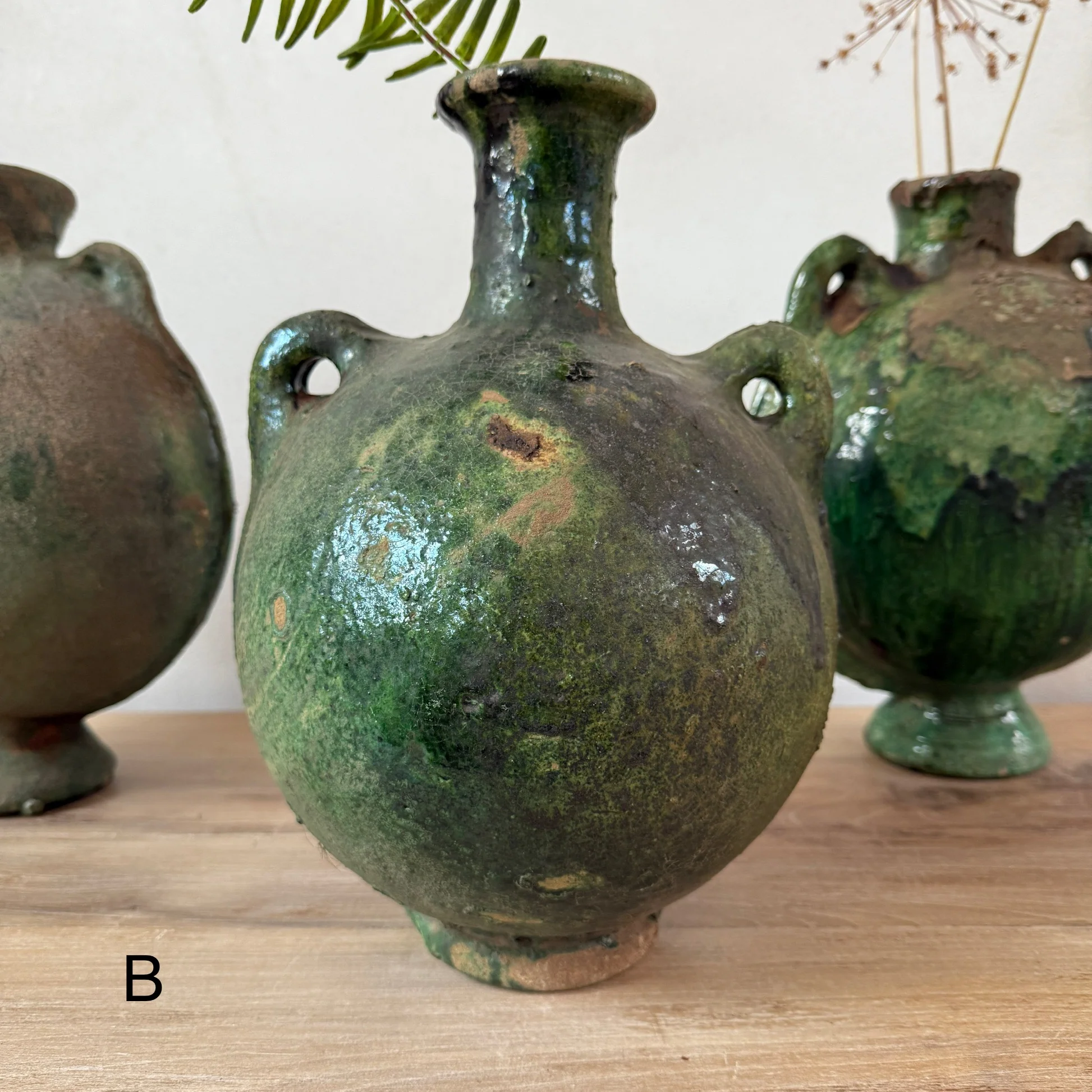 Large Round Green Tamegroute Vase - Image 3