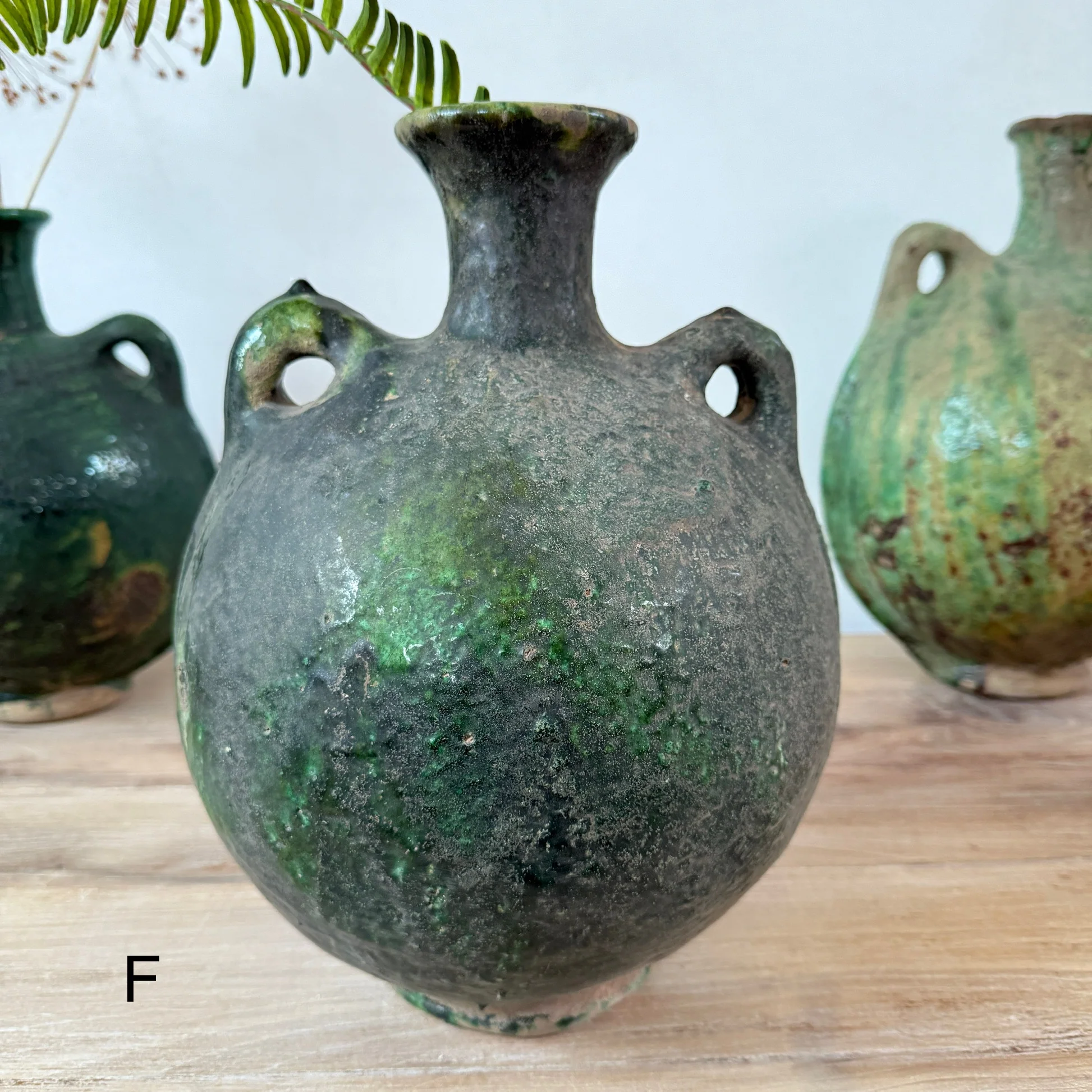 Large Round Green Tamegroute Vase - Image 7
