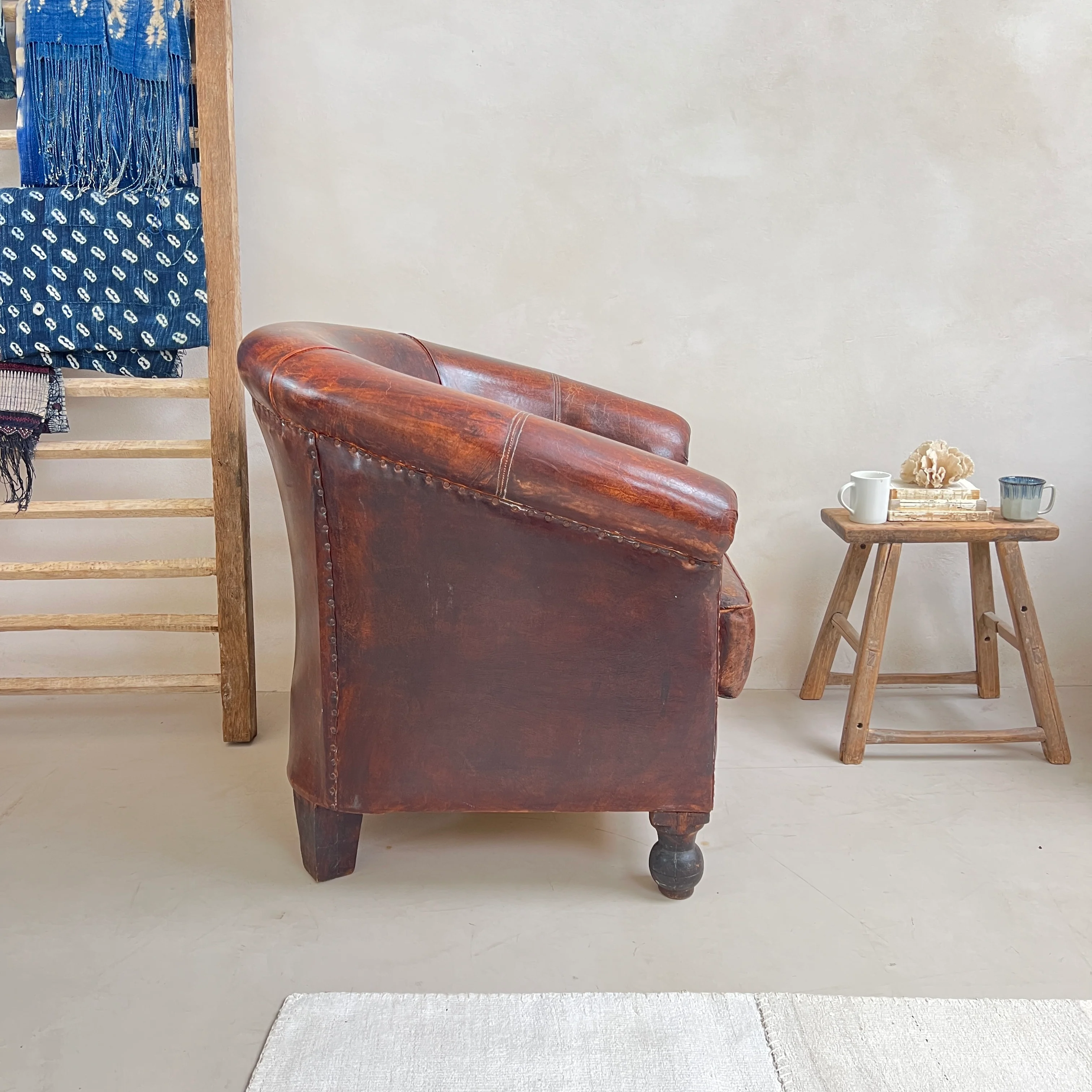 Large Vintage Leather Club Chair - Image 13
