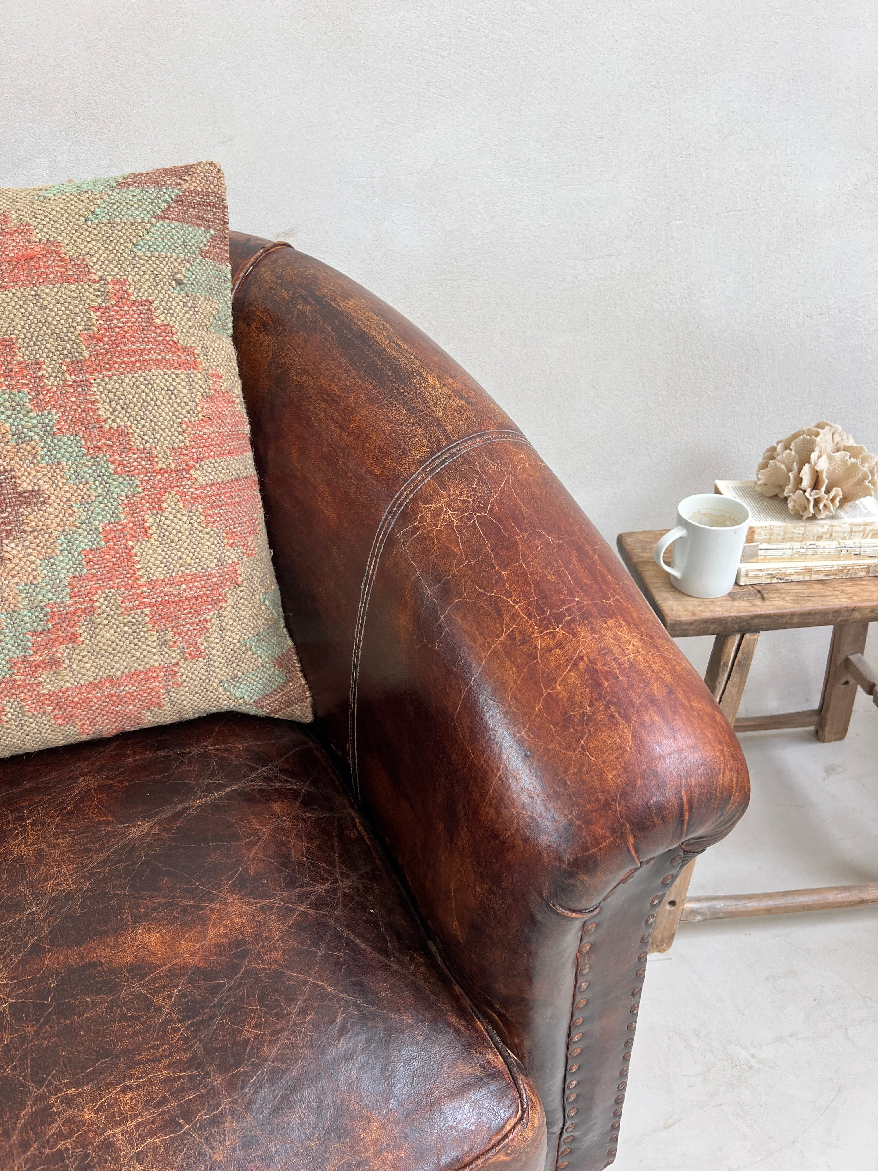 Large Vintage Leather Club Chair - Image 16