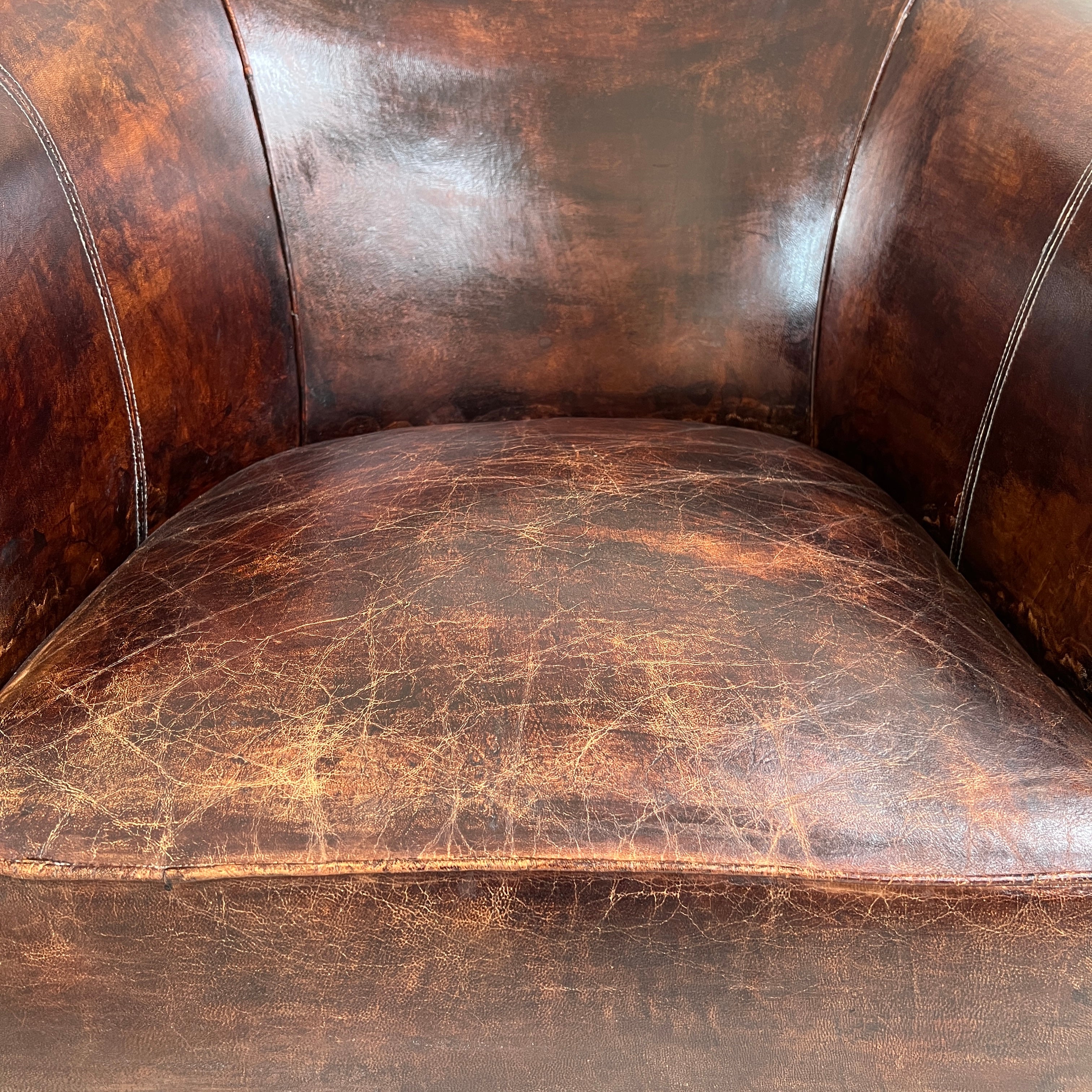 Large Vintage Leather Club Chair - Image 7