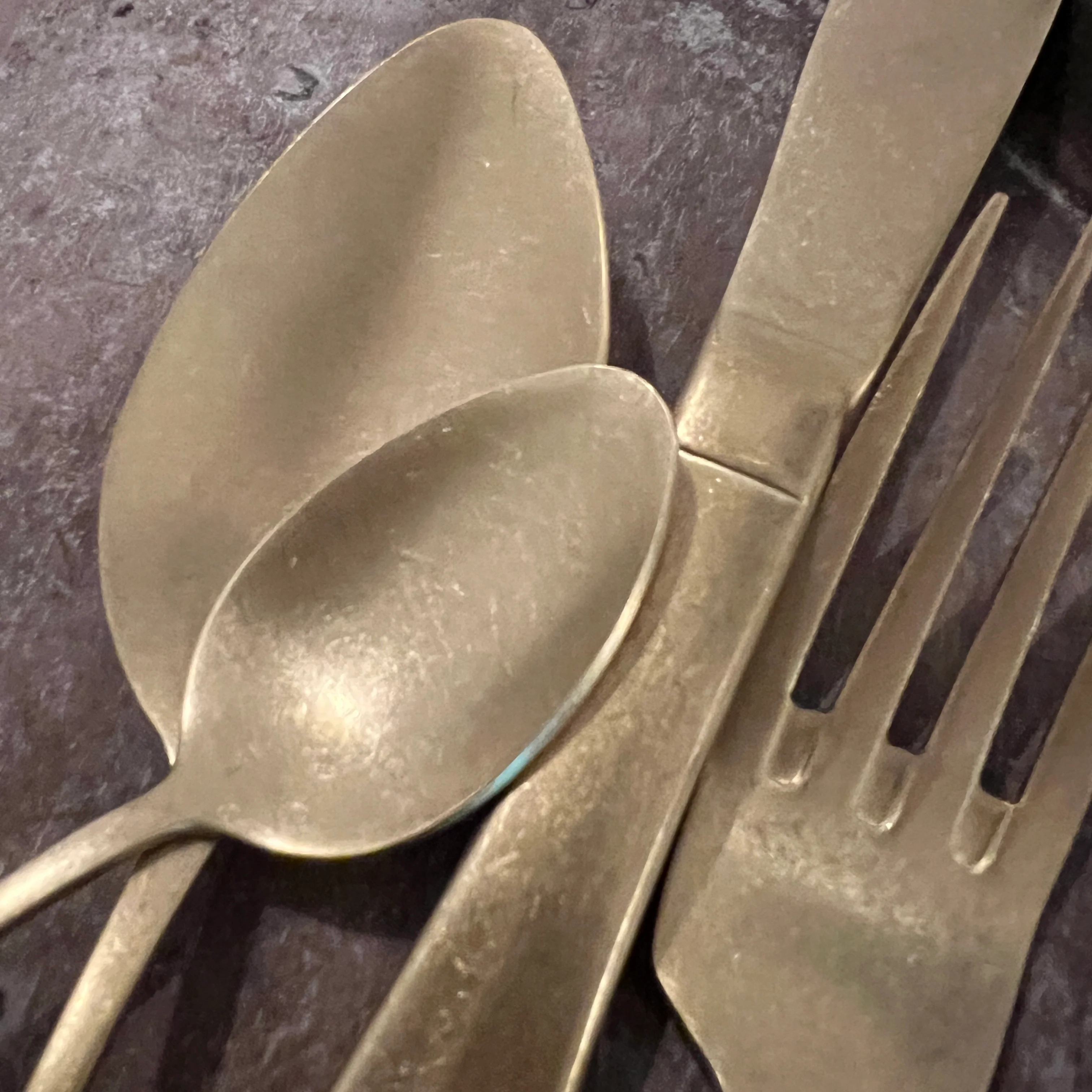 Matte Gold Cutlery Set | 24 pieces - Image 2