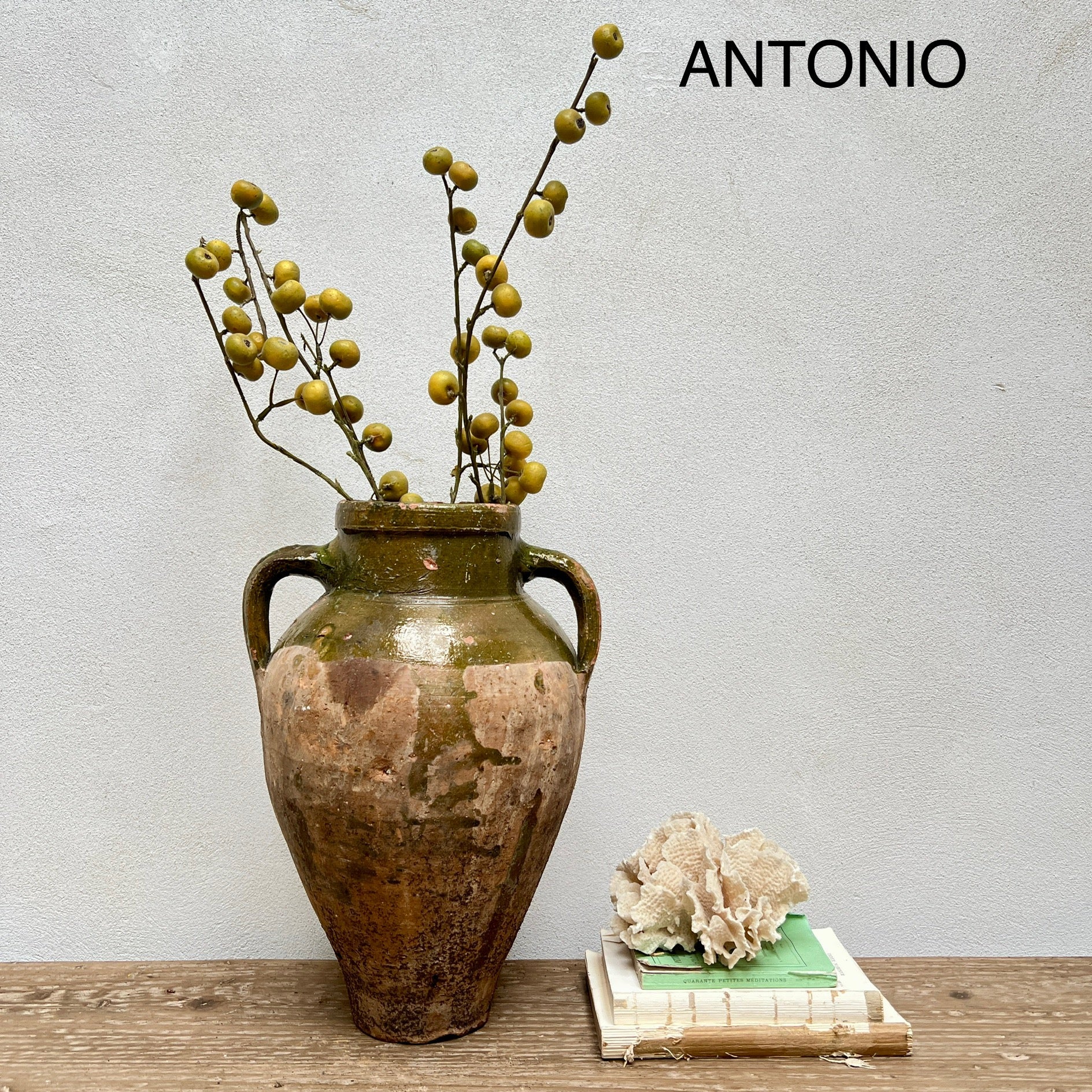 Medium Antique Urns | Olive - Image 12