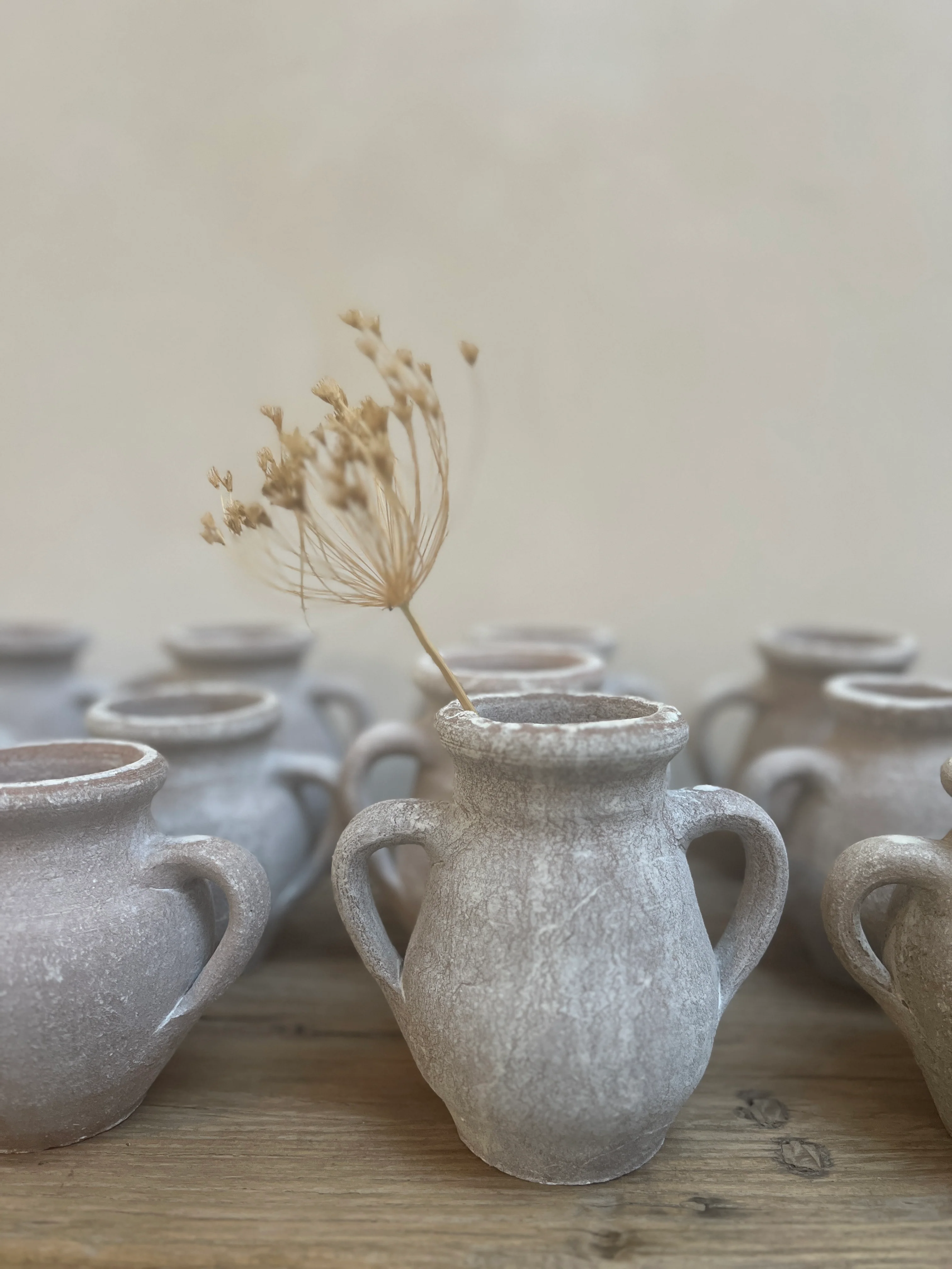 Mini whitewashed terracotta urn - Image 7