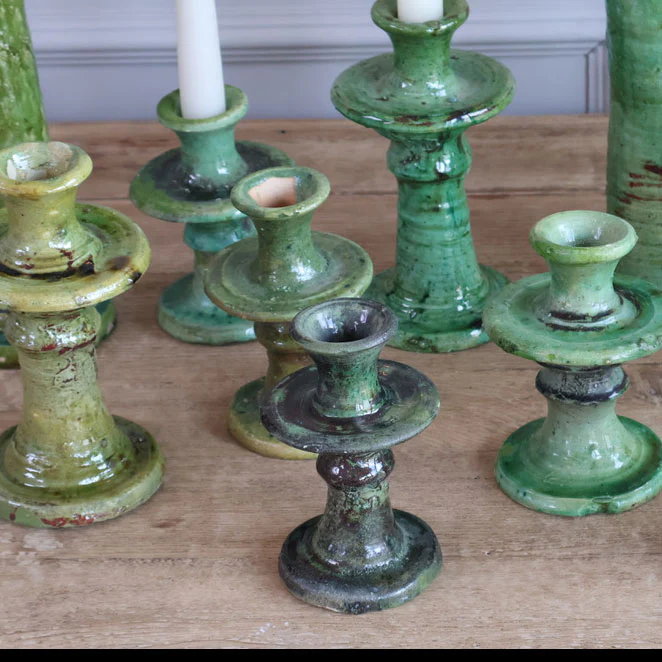 Moroccan Green Tamegroute Pottery Candle Holder - Image 3