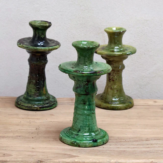 Moroccan Green Tamegroute Pottery Candle Holder - Image 4