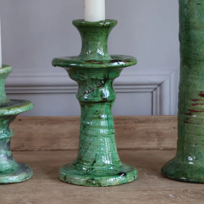 Moroccan Green Tamegroute Pottery Candle Holder - Image 5