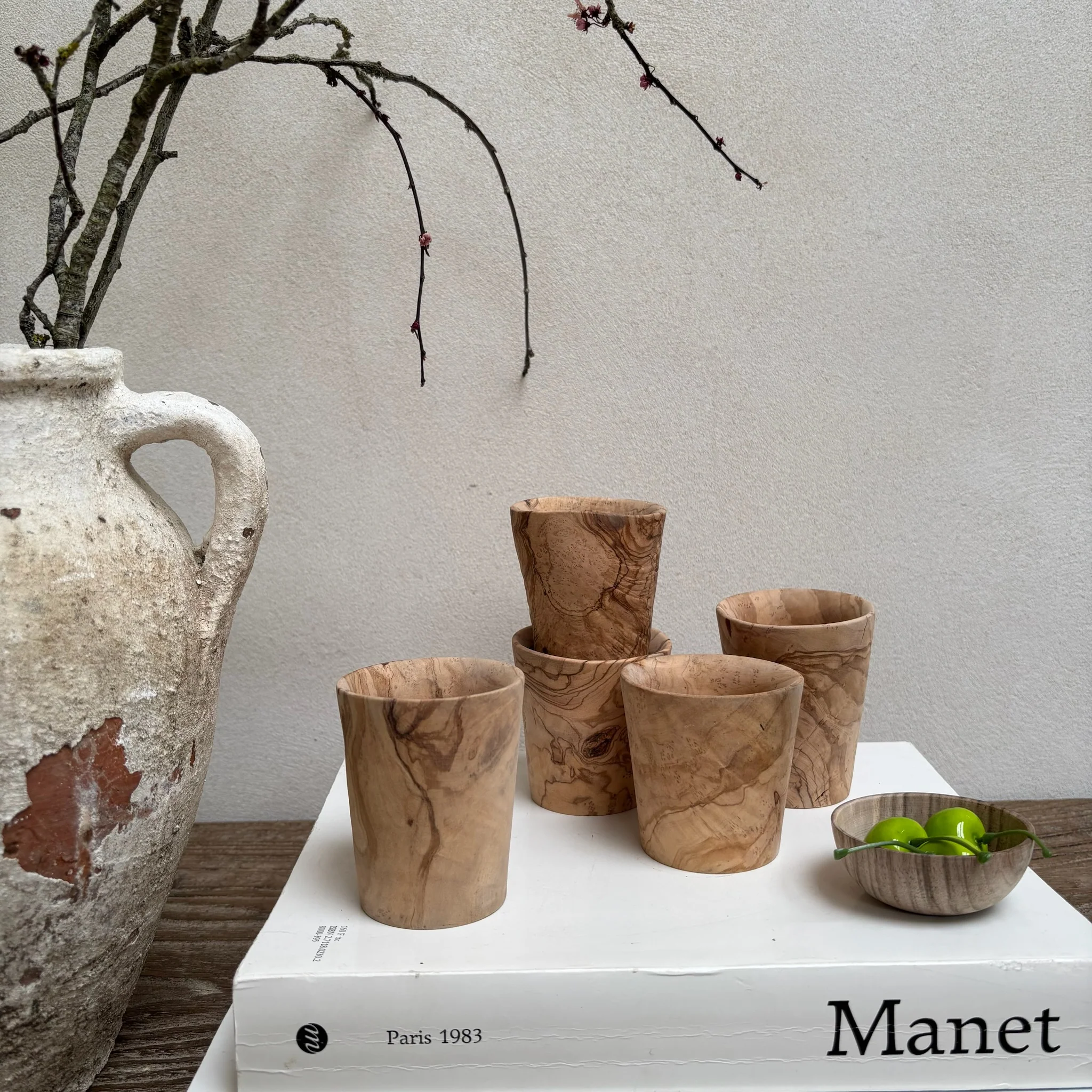 Moroccan Olive Wood Cups - Image 2