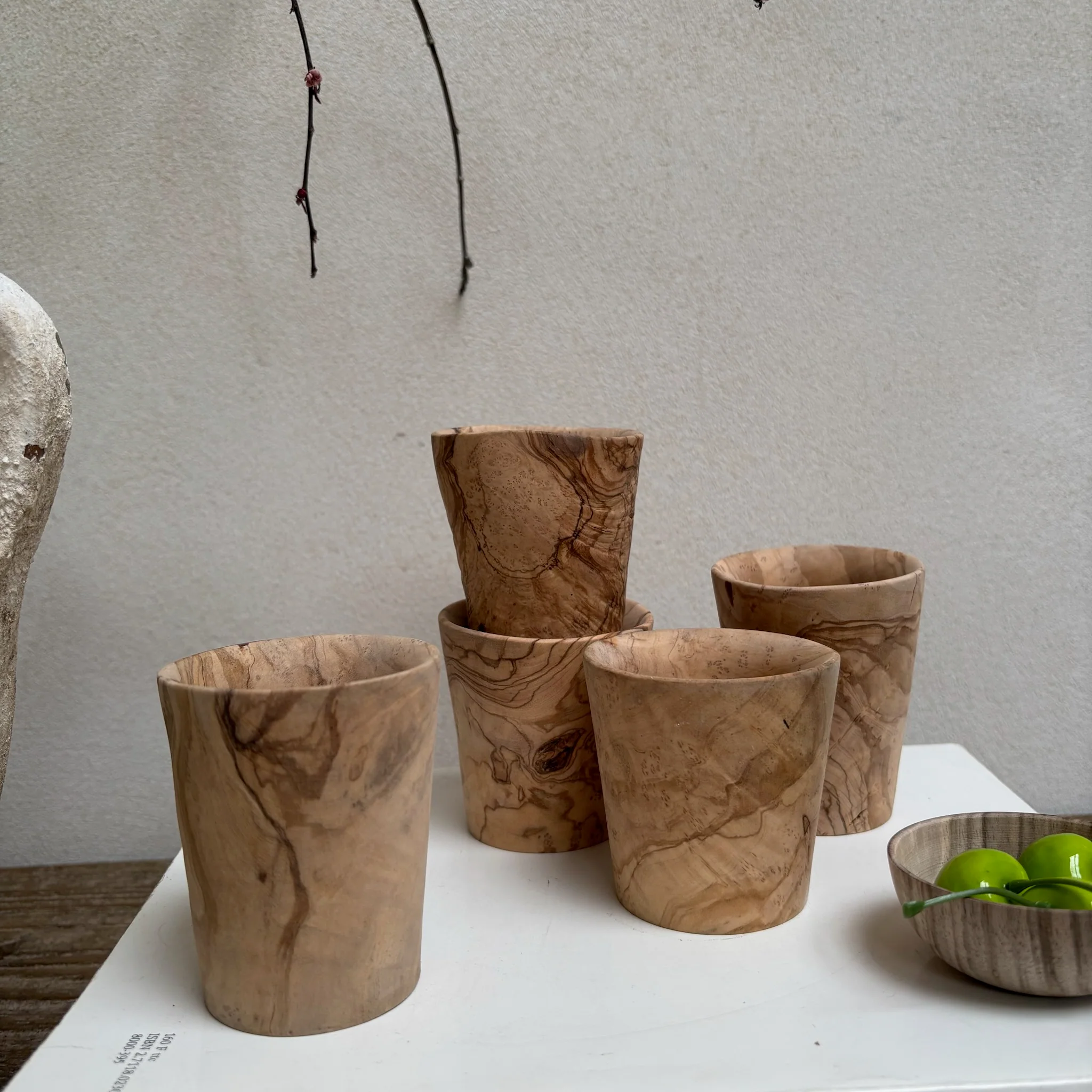 Moroccan Olive Wood Cups - Image 3