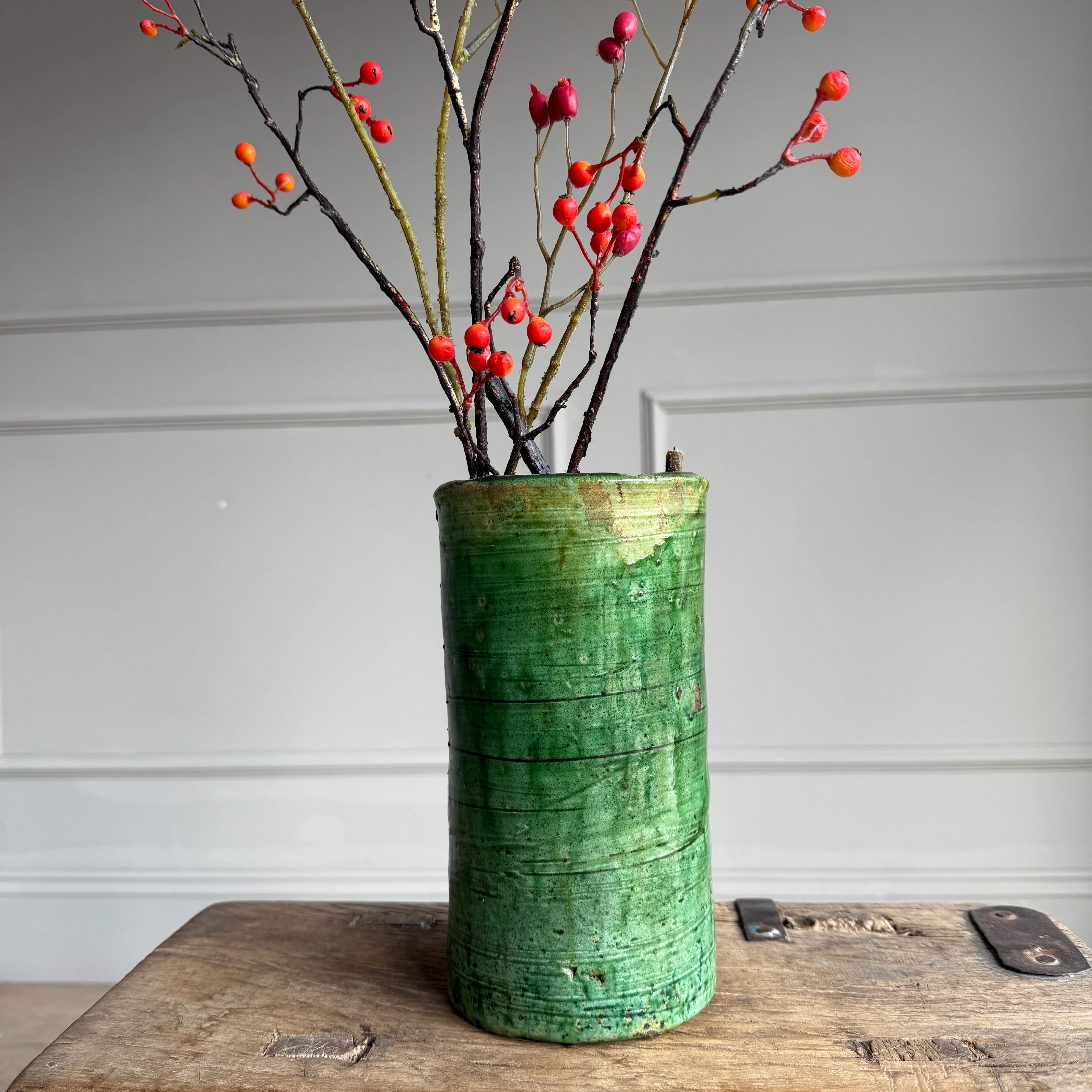 Moroccan Tamegroute Glaze Pottery Vase - Image 5