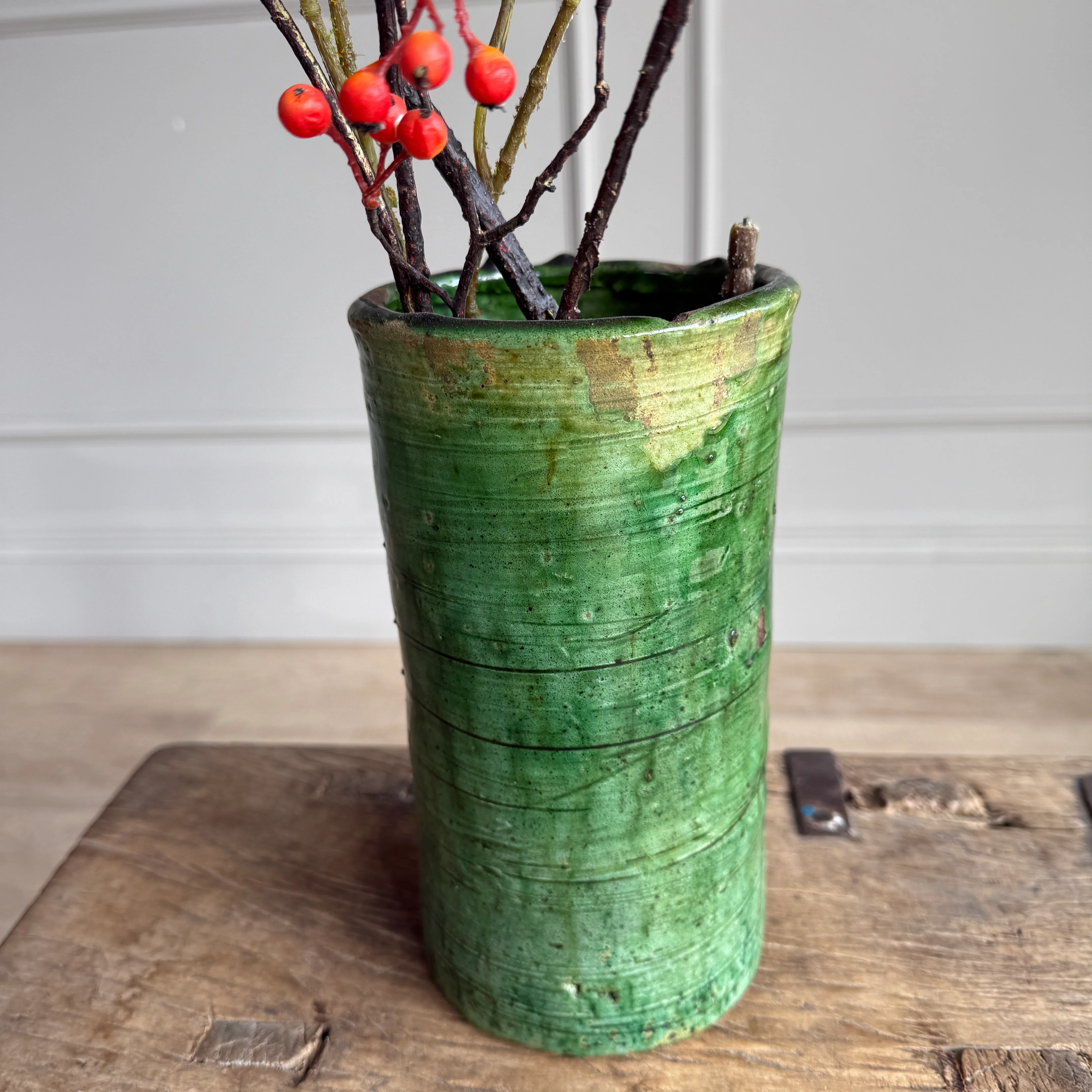 Moroccan Tamegroute Glaze Pottery Vase - Image 6