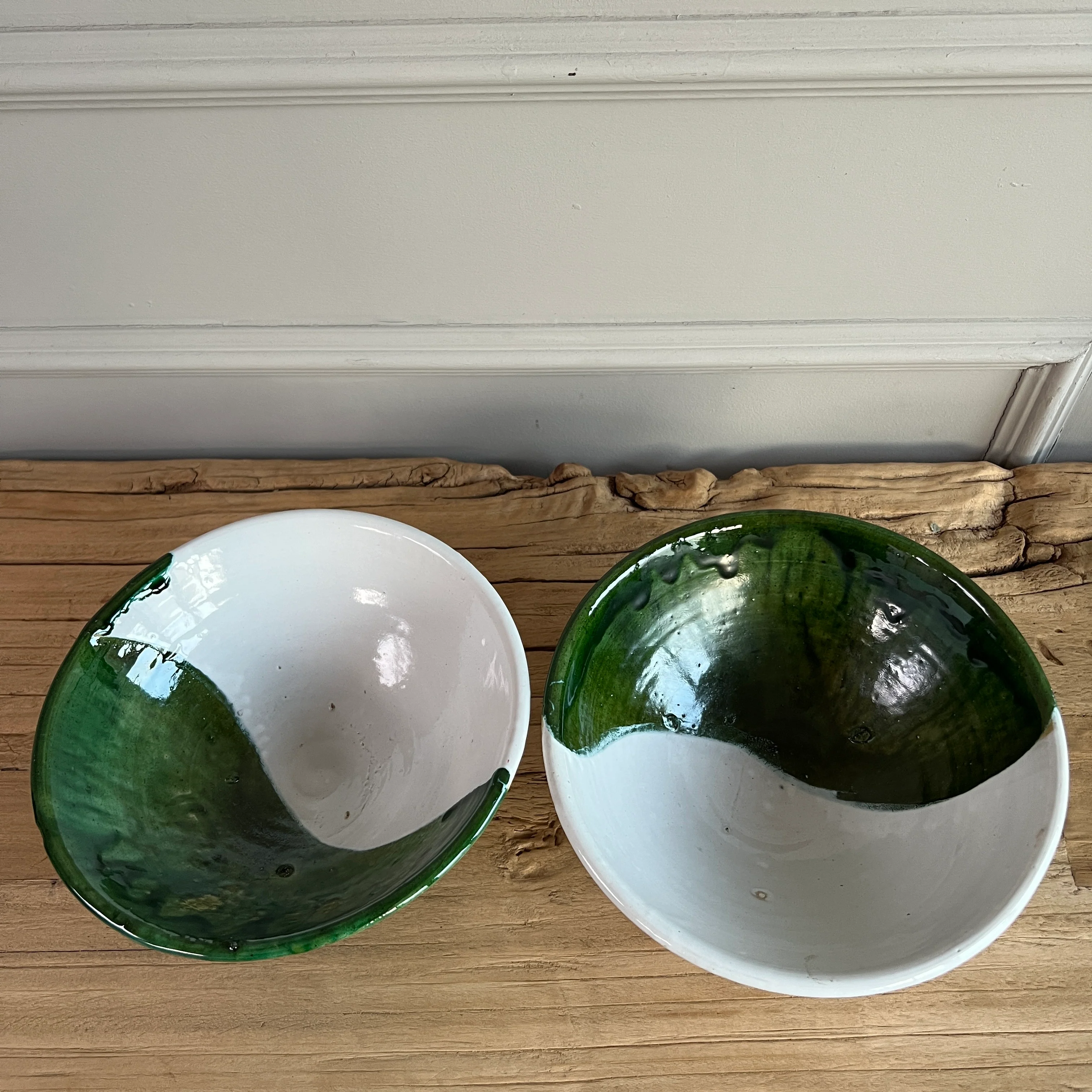 Moroccan Tamegroute Serving Bowl Green | White - Image 4