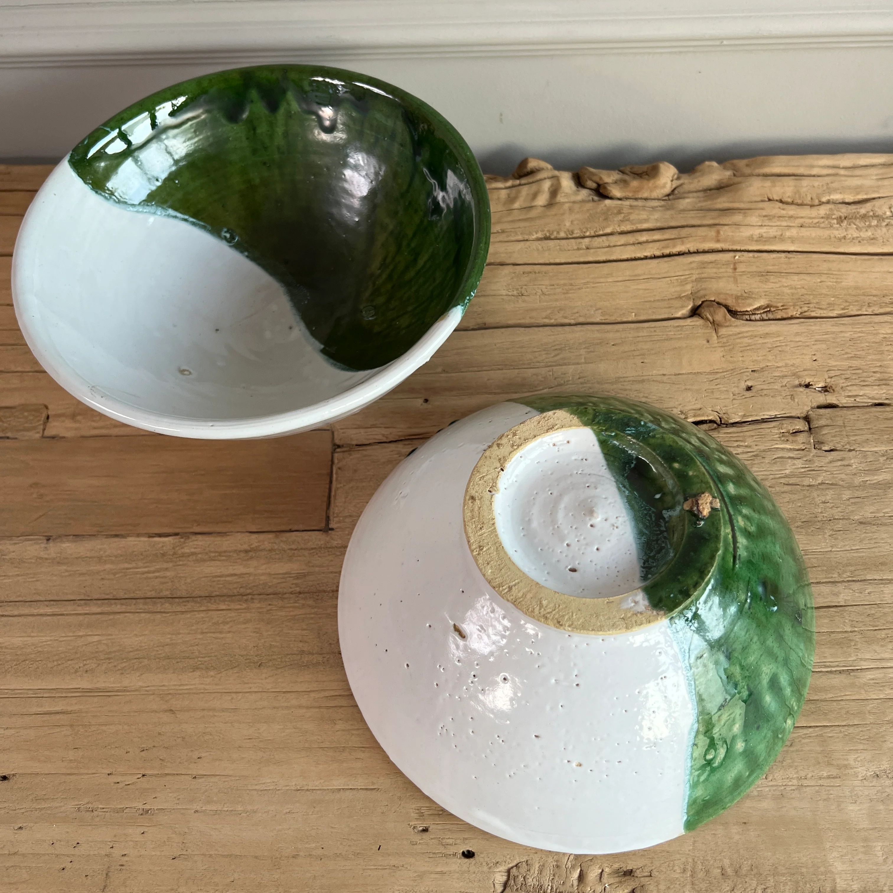 Moroccan Tamegroute Serving Bowl Green | White - Image 5