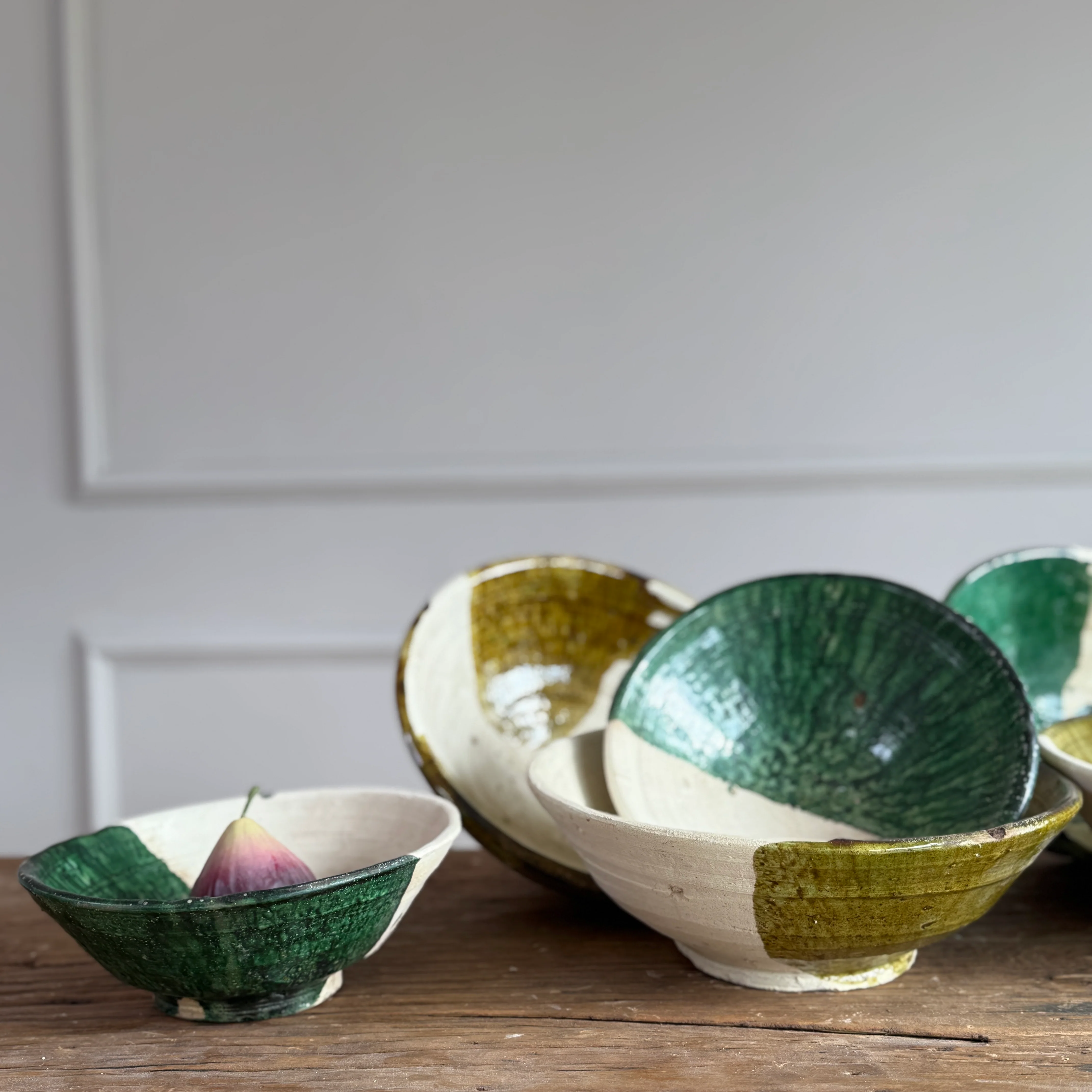 Moroccan Bowl Green Glazed | Natural Unglazed