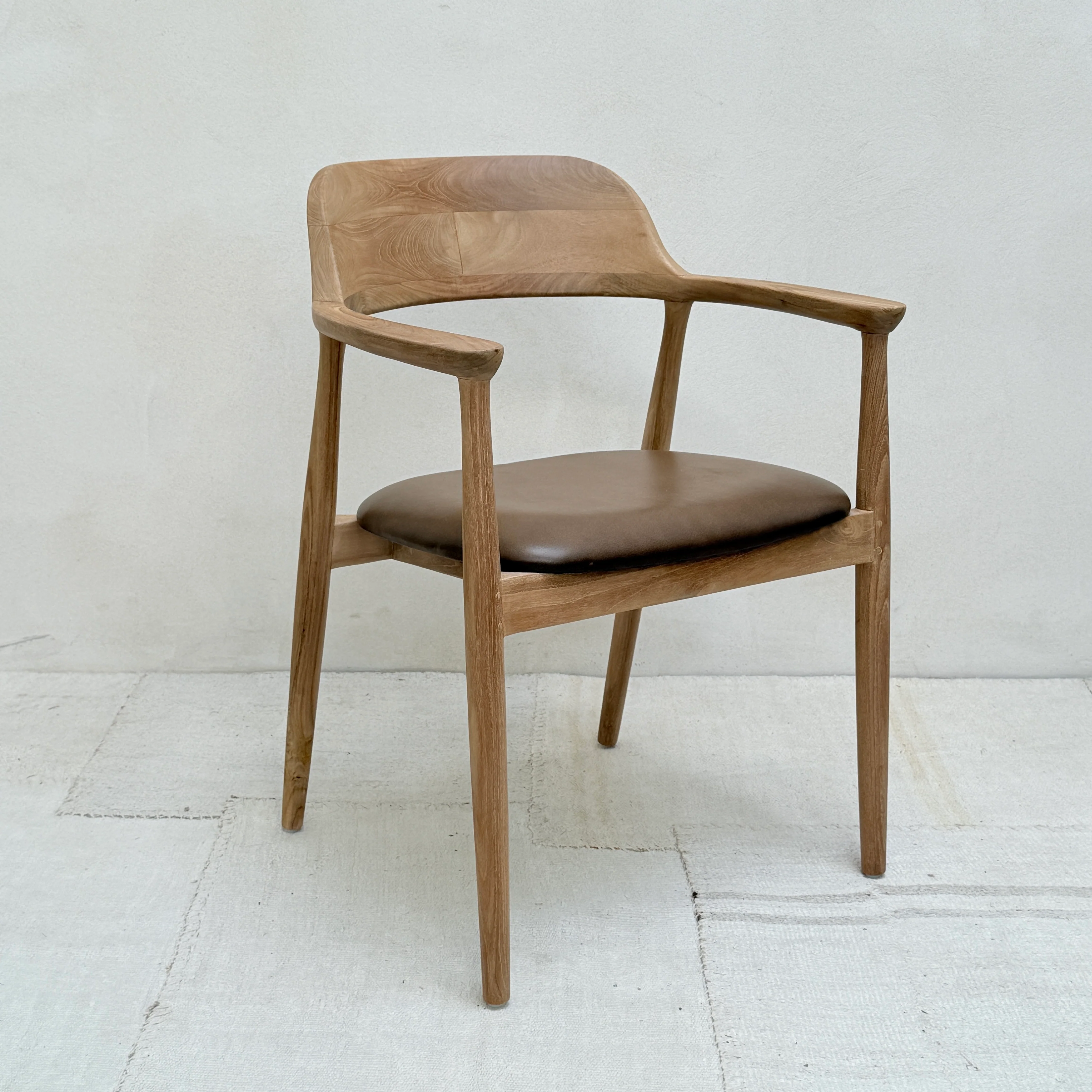 Natural Dining Chair Leather Seat | Hoxton