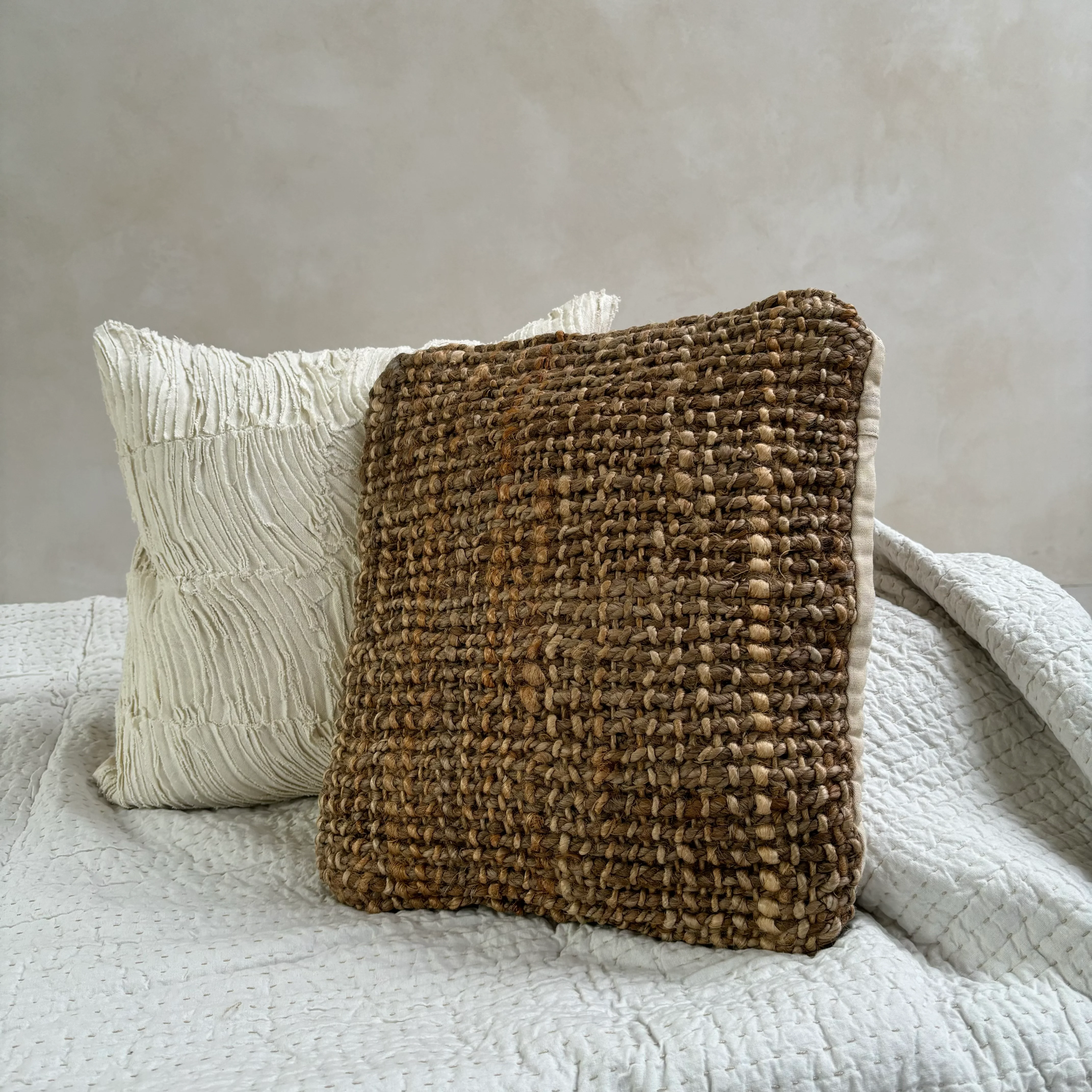 Natural Handwoven Jute Cushion - Image 6