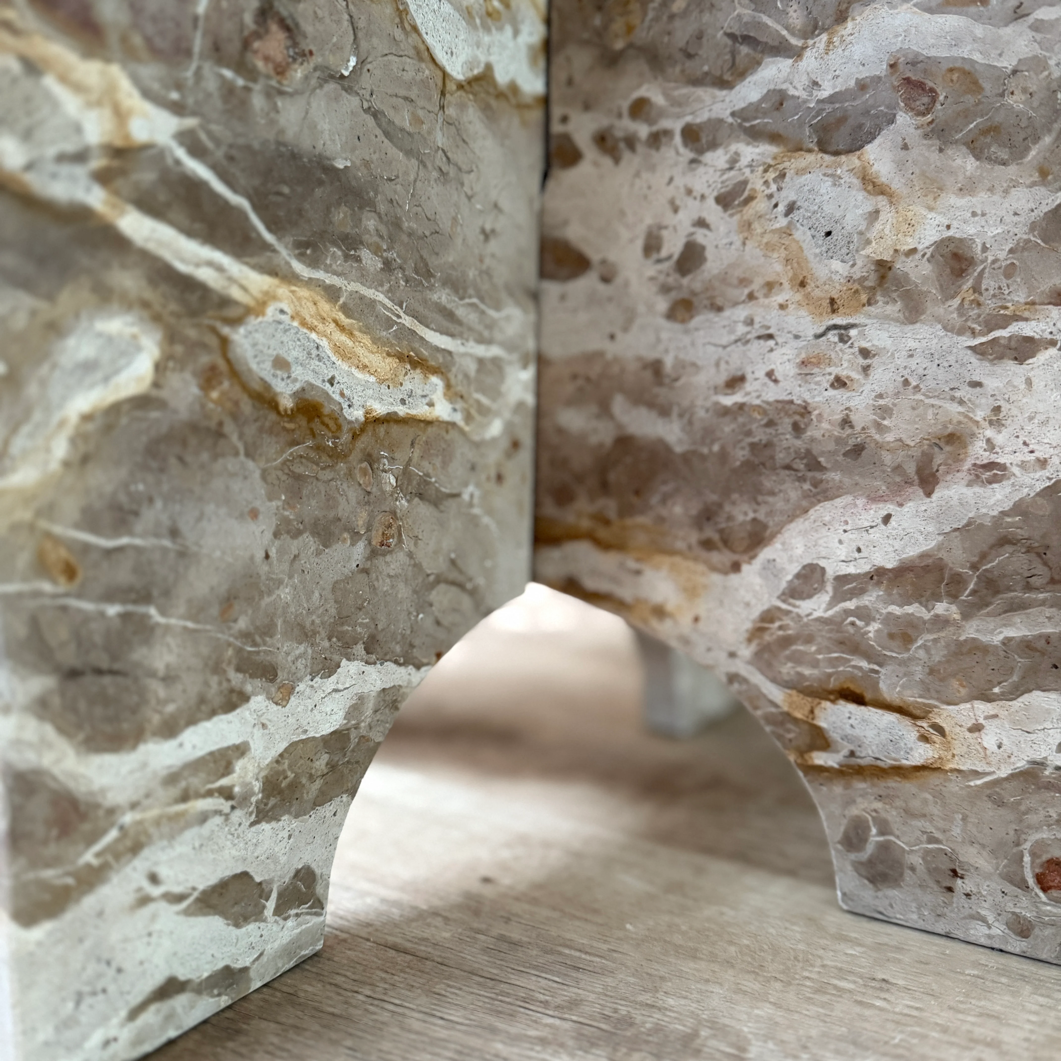 Natural Round Marble Side Table - Image 2