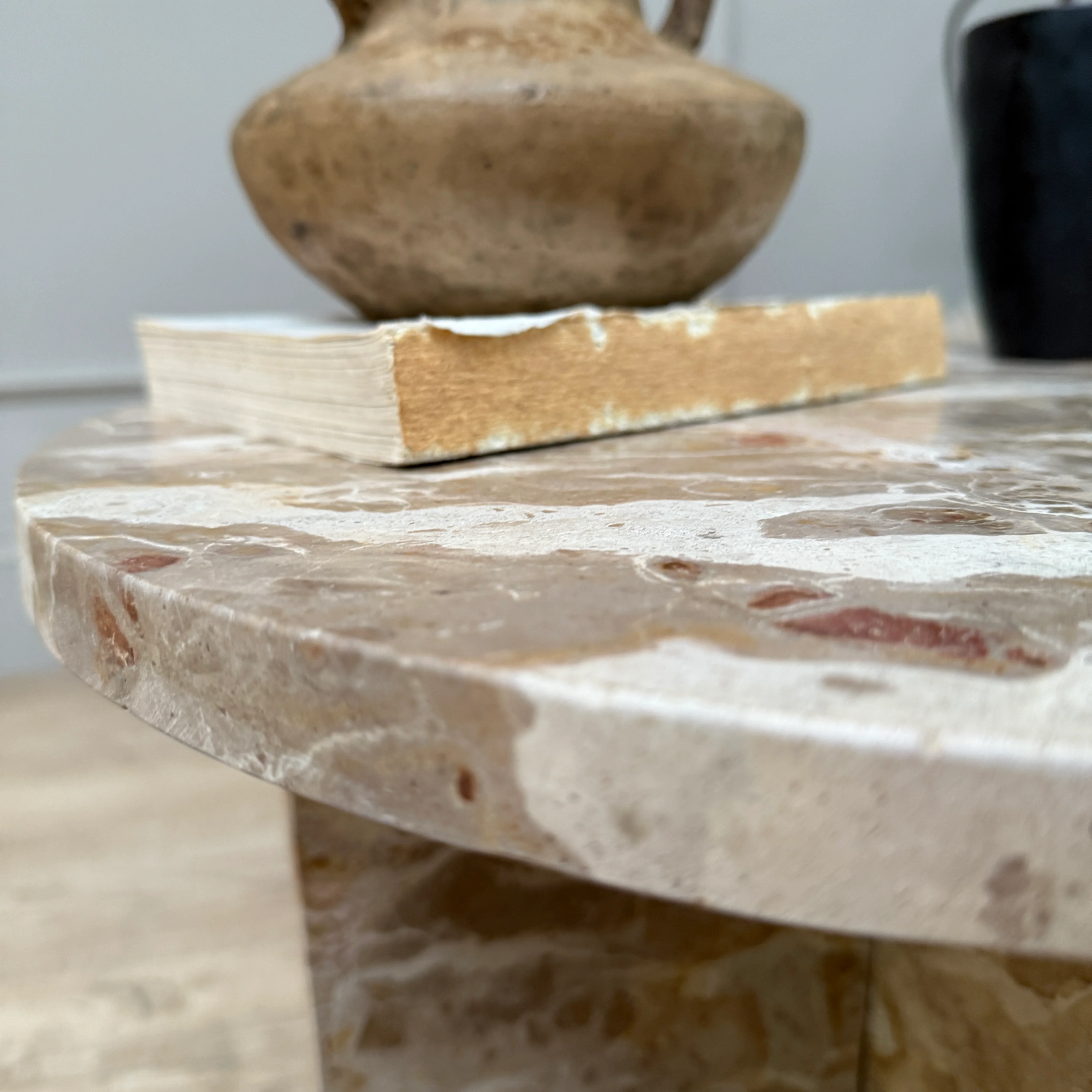 Natural Round Marble Side Table - Image 4