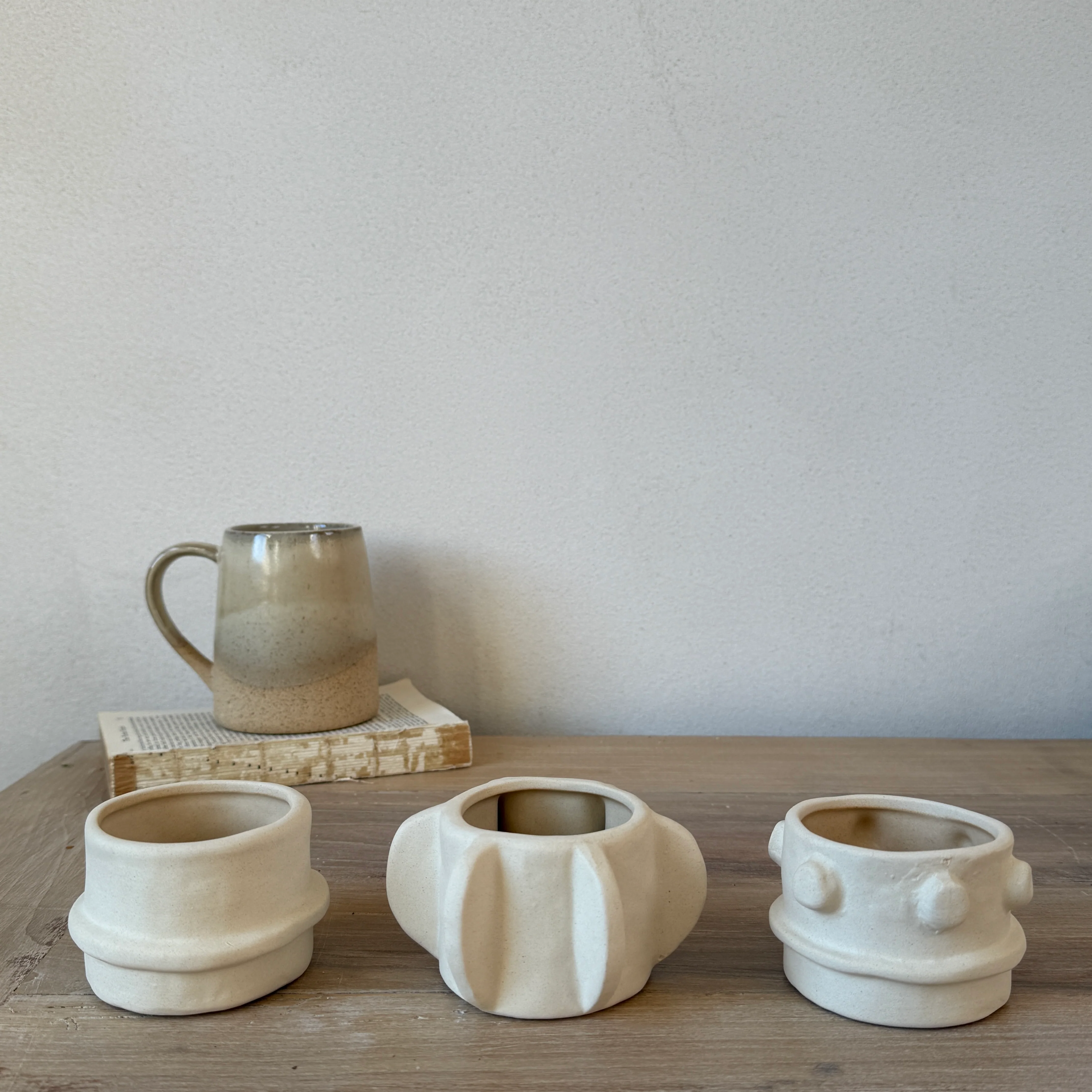 Natural Stoneware Ceramic Tealight Holder - Image 2