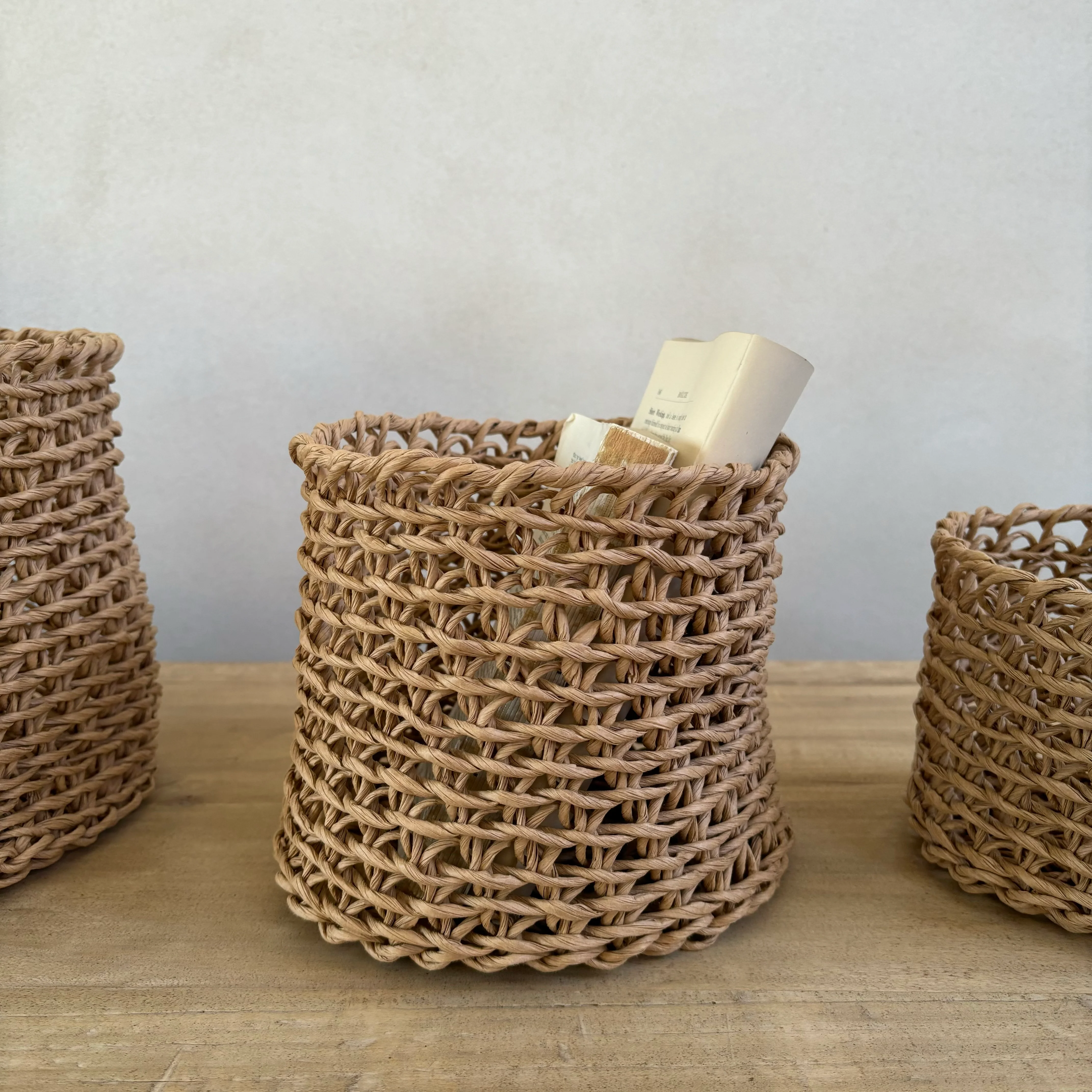 Natural Woven Paper Baskets - Image 7