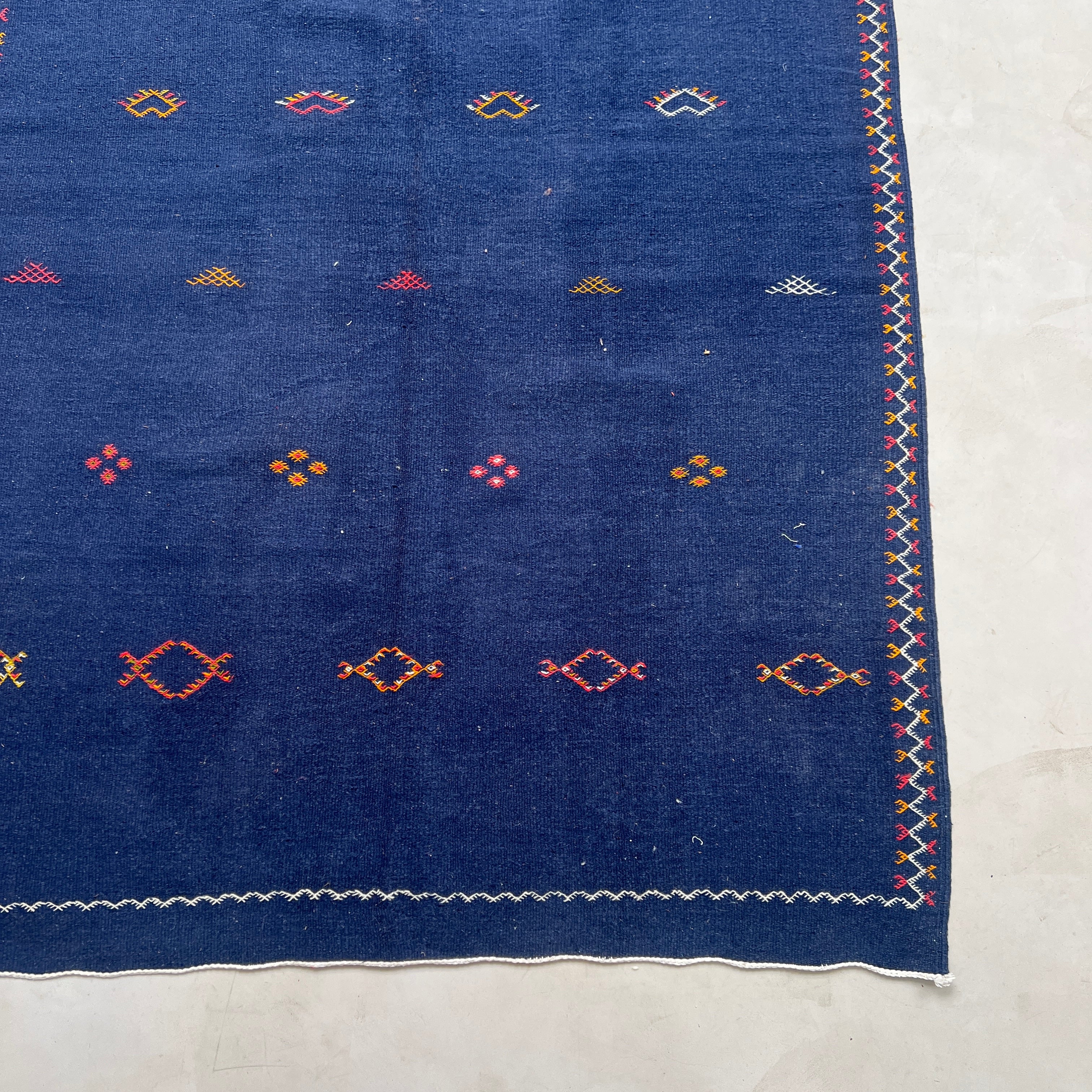 Navy Handwoven Moroccan rug Navajo - Image 3
