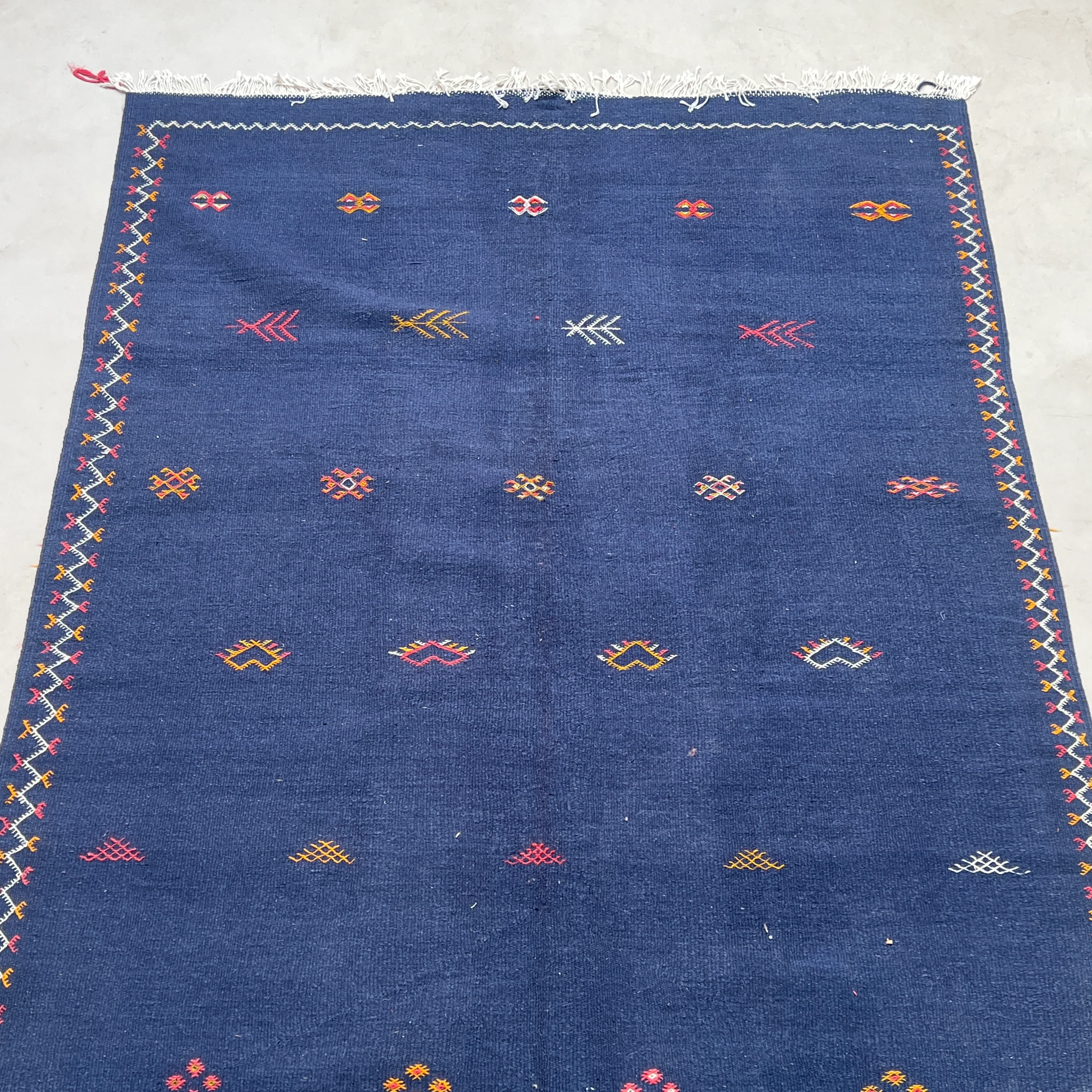 Navy Handwoven Moroccan rug Navajo - Image 6