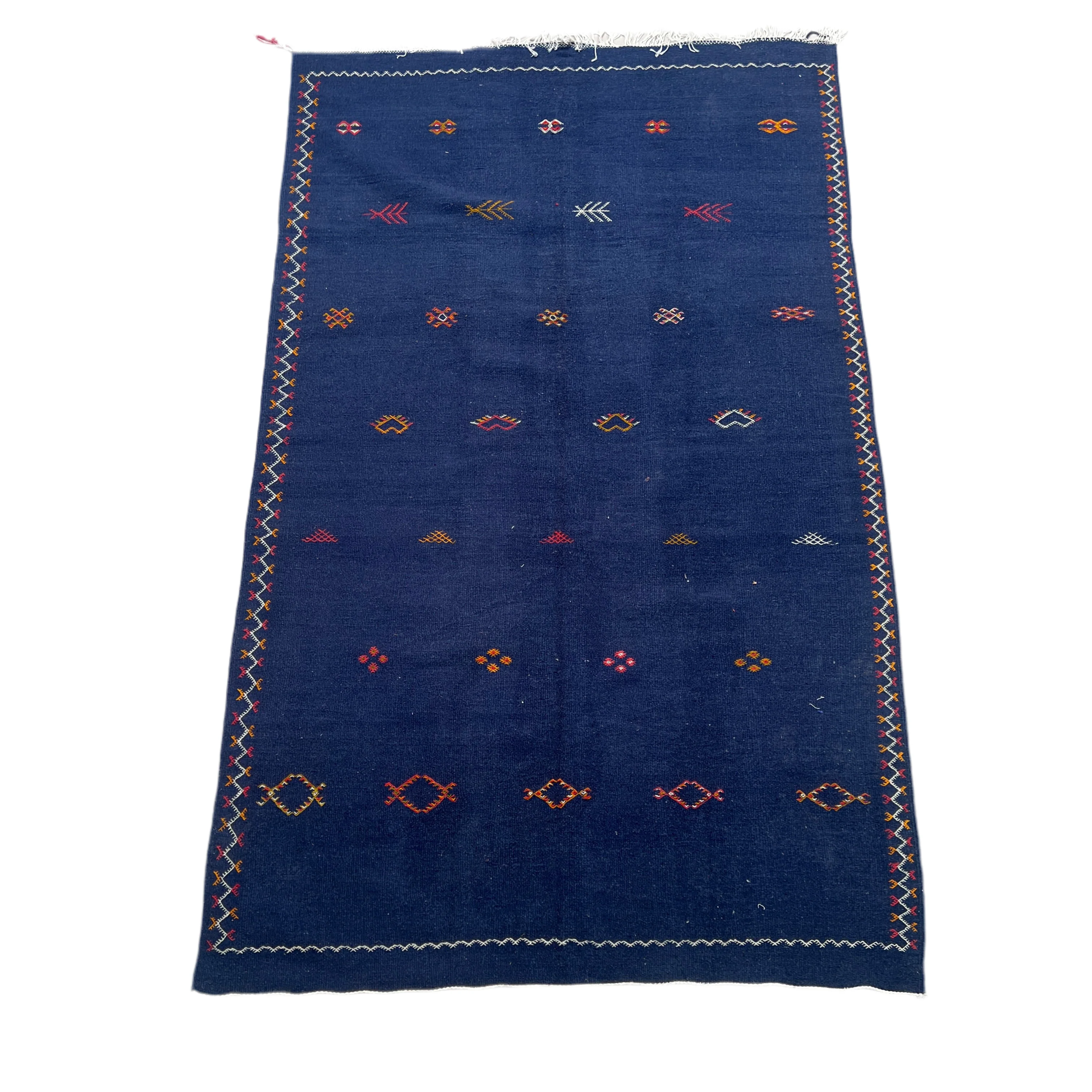 Navy Handwoven Moroccan rug Navajo - Image 8