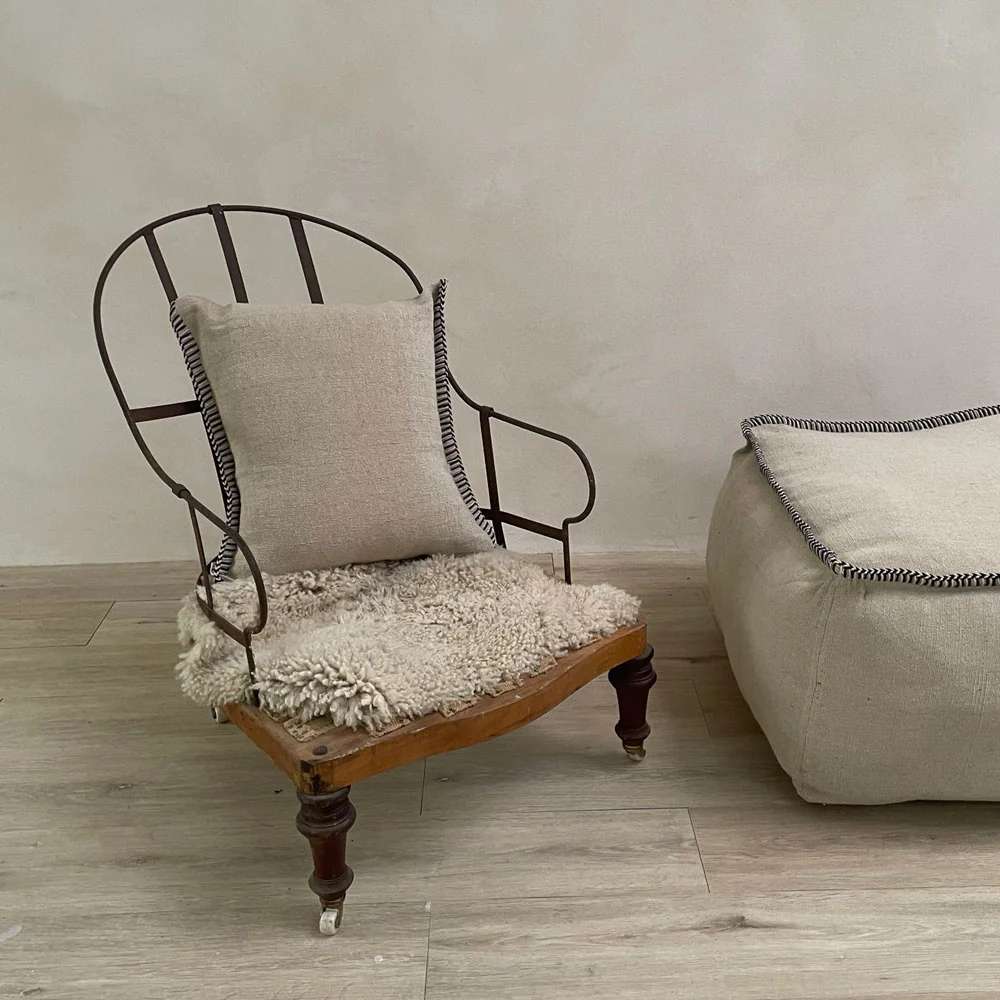 Neutral hand woven cushion | Afghanistan Collective - Image 4