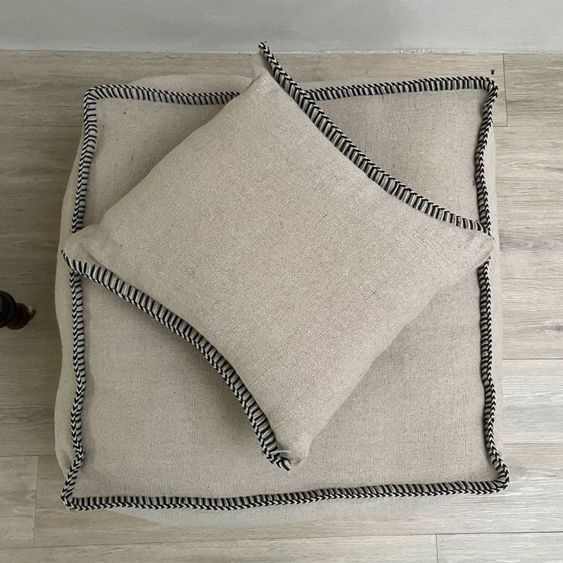 Neutral hand woven pouf | Afghanistan Collective - Image 6