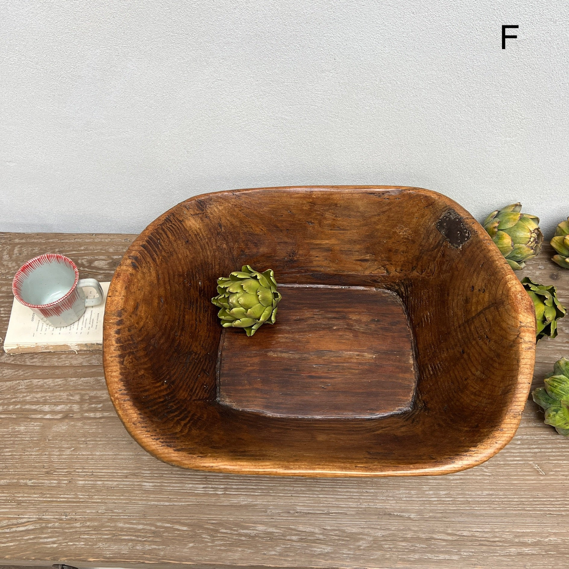 Oblong Antique Dough Bowls - Image 12