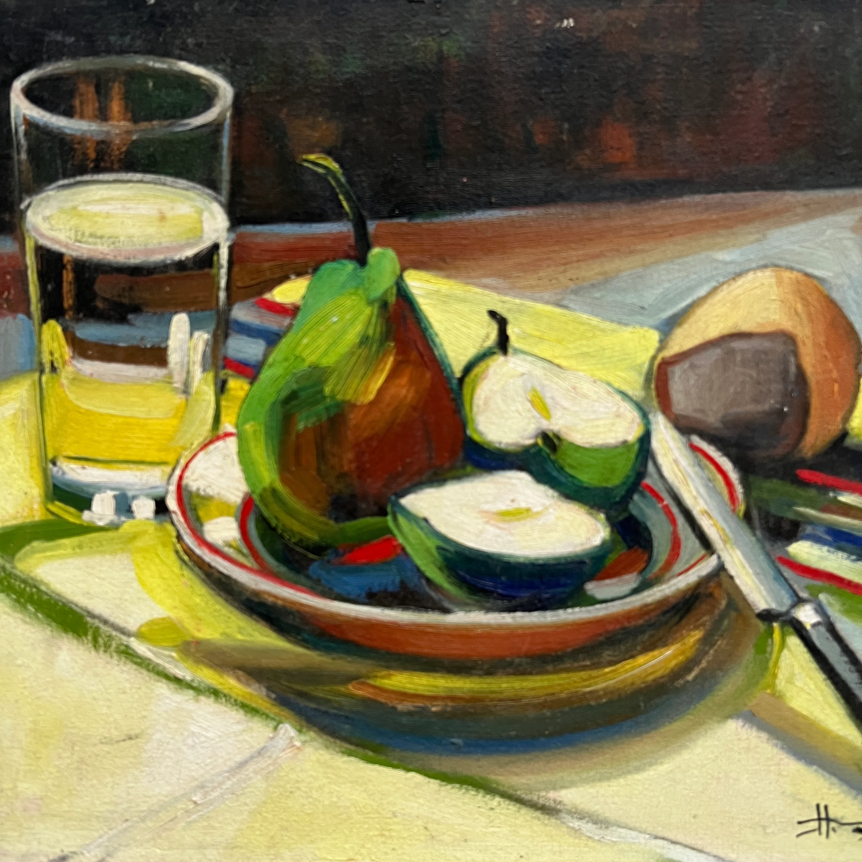 Oil Painting On Board | Petit Dejeuner - Image 3