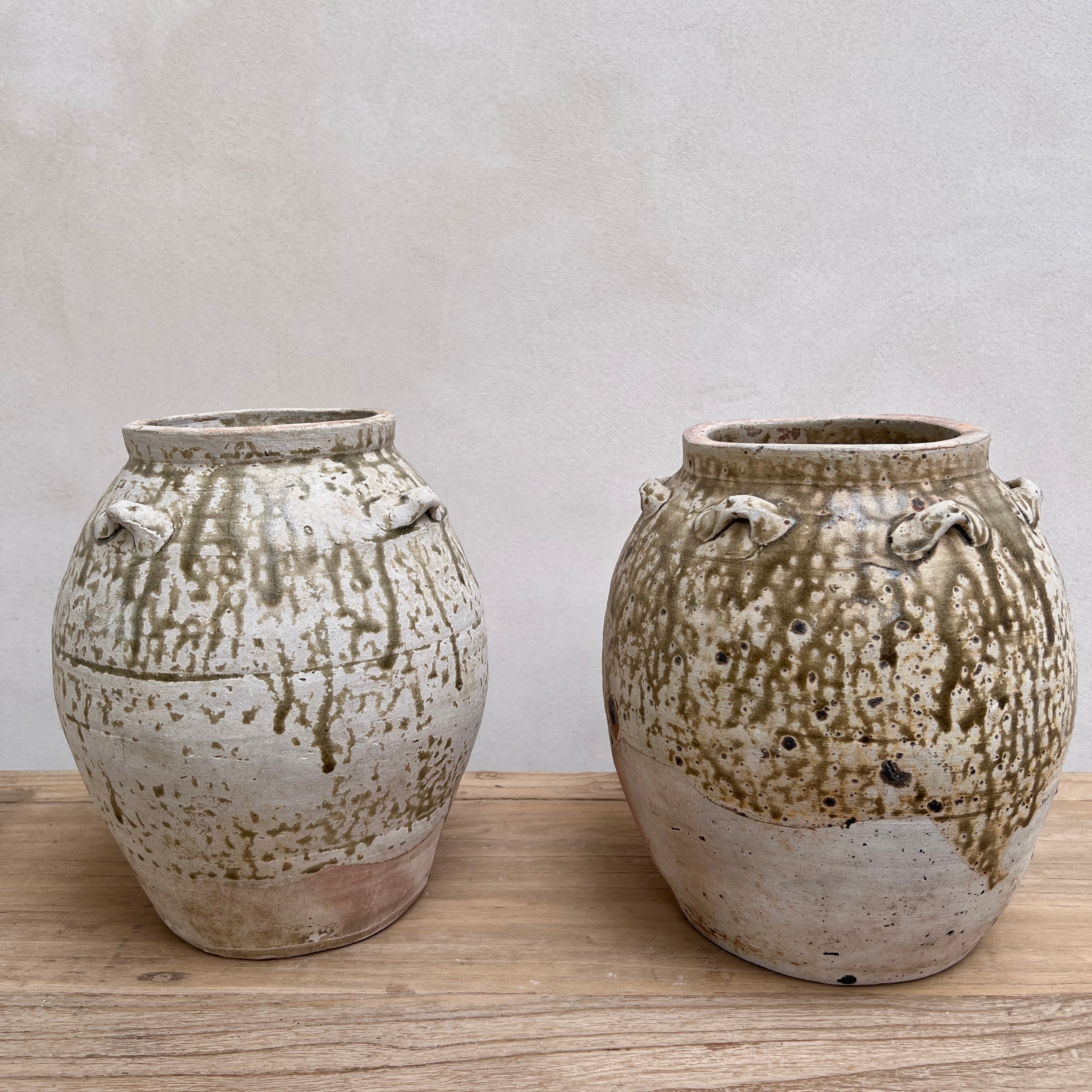 Pair of Antique Palembang Green Shipwreck Pot | Large 22244 - Image 2