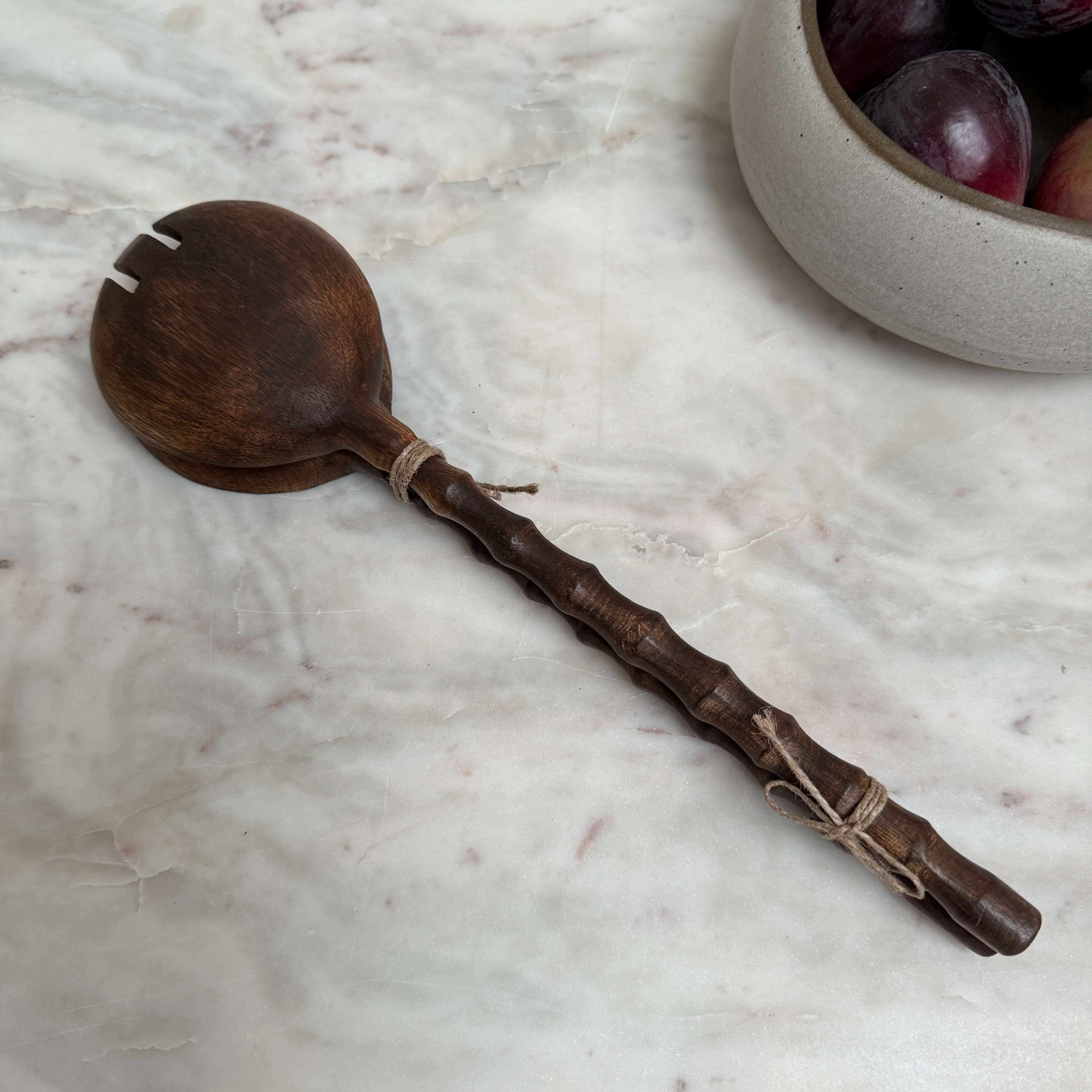 Pair of Dark Wood Salad Servers | Jodie - Image 2