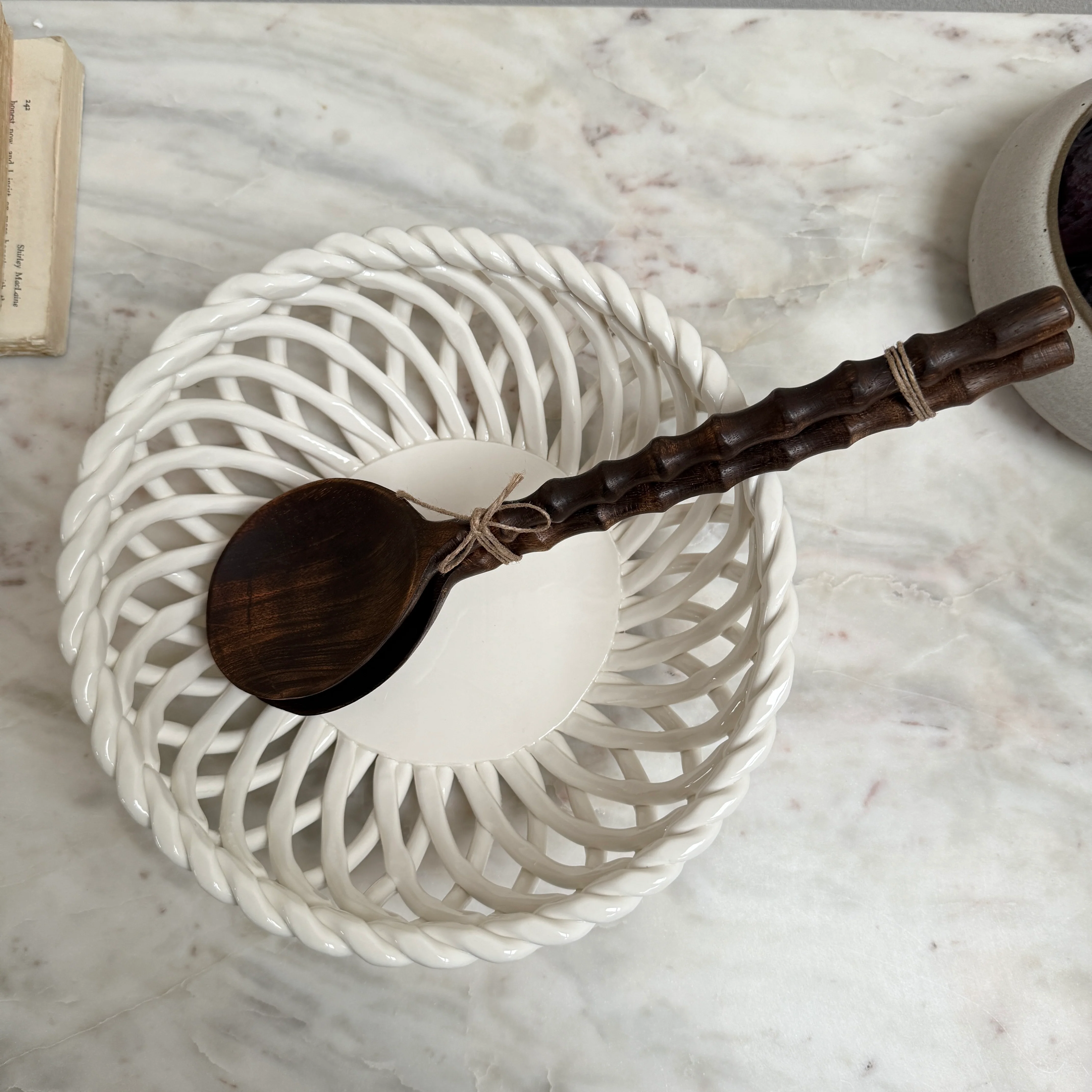 Pair of Dark Wood Salad Servers | Jodie - Image 4