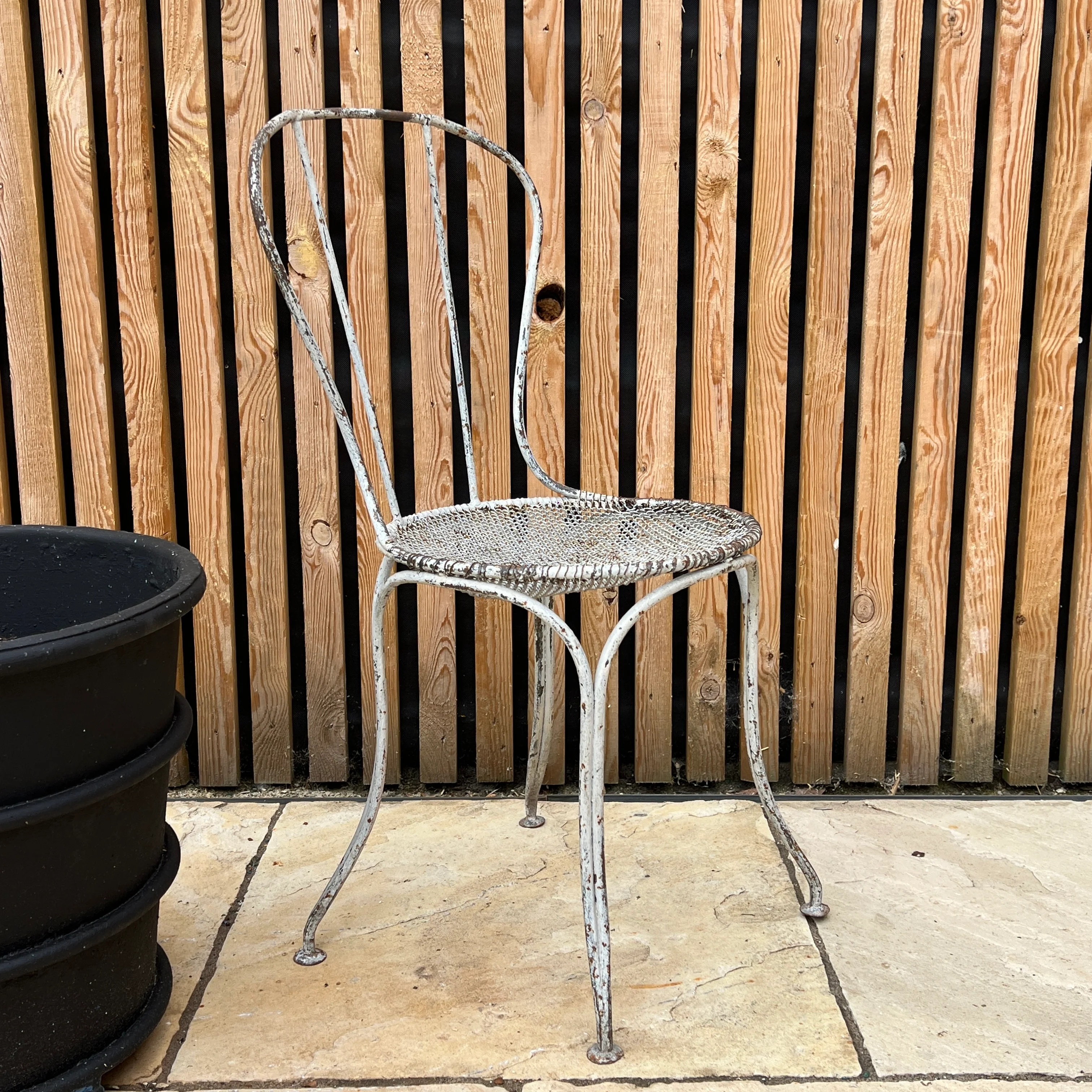 Pair of Vintage French Wire Garden Chairs - Image 3