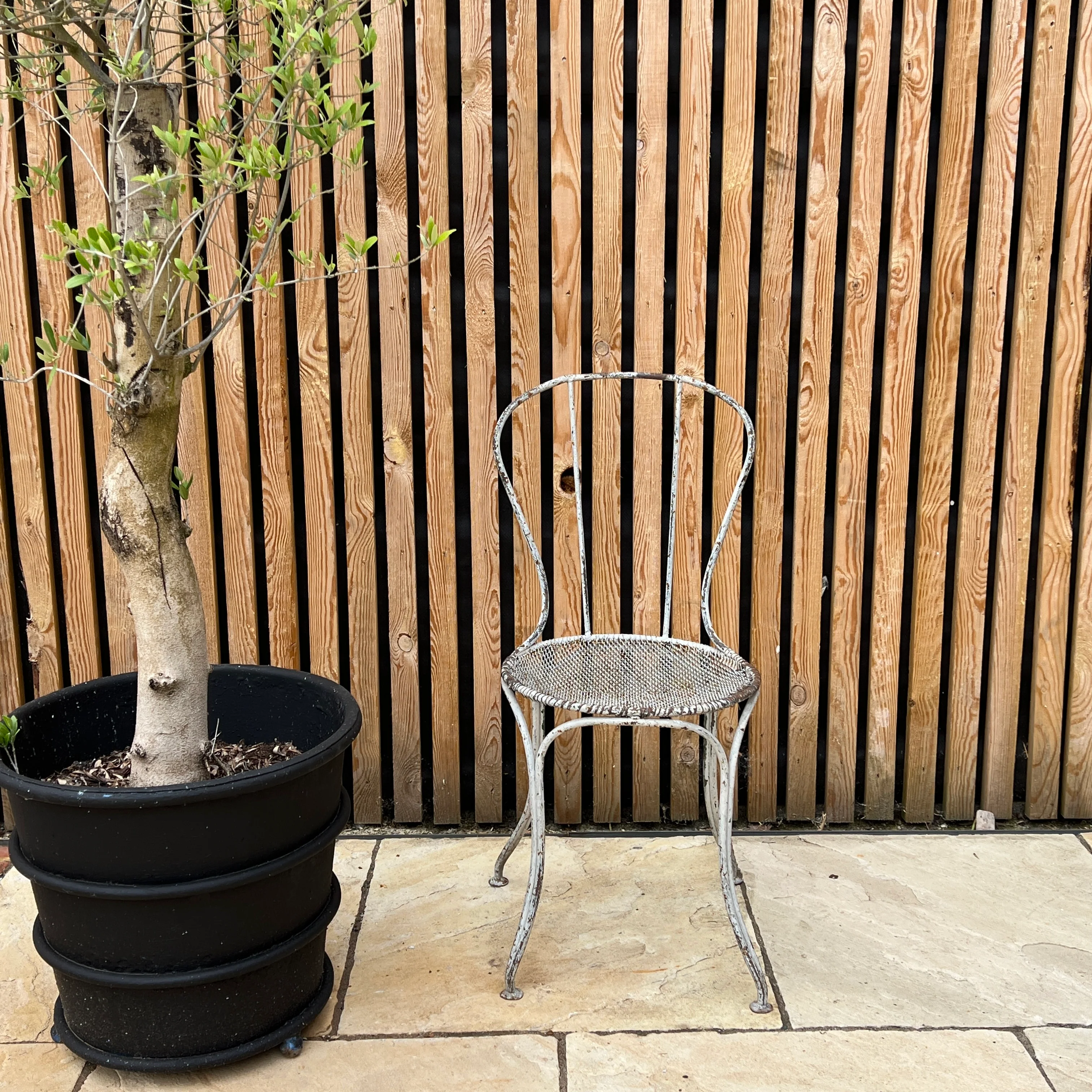 Pair of Vintage French Wire Garden Chairs - Image 4