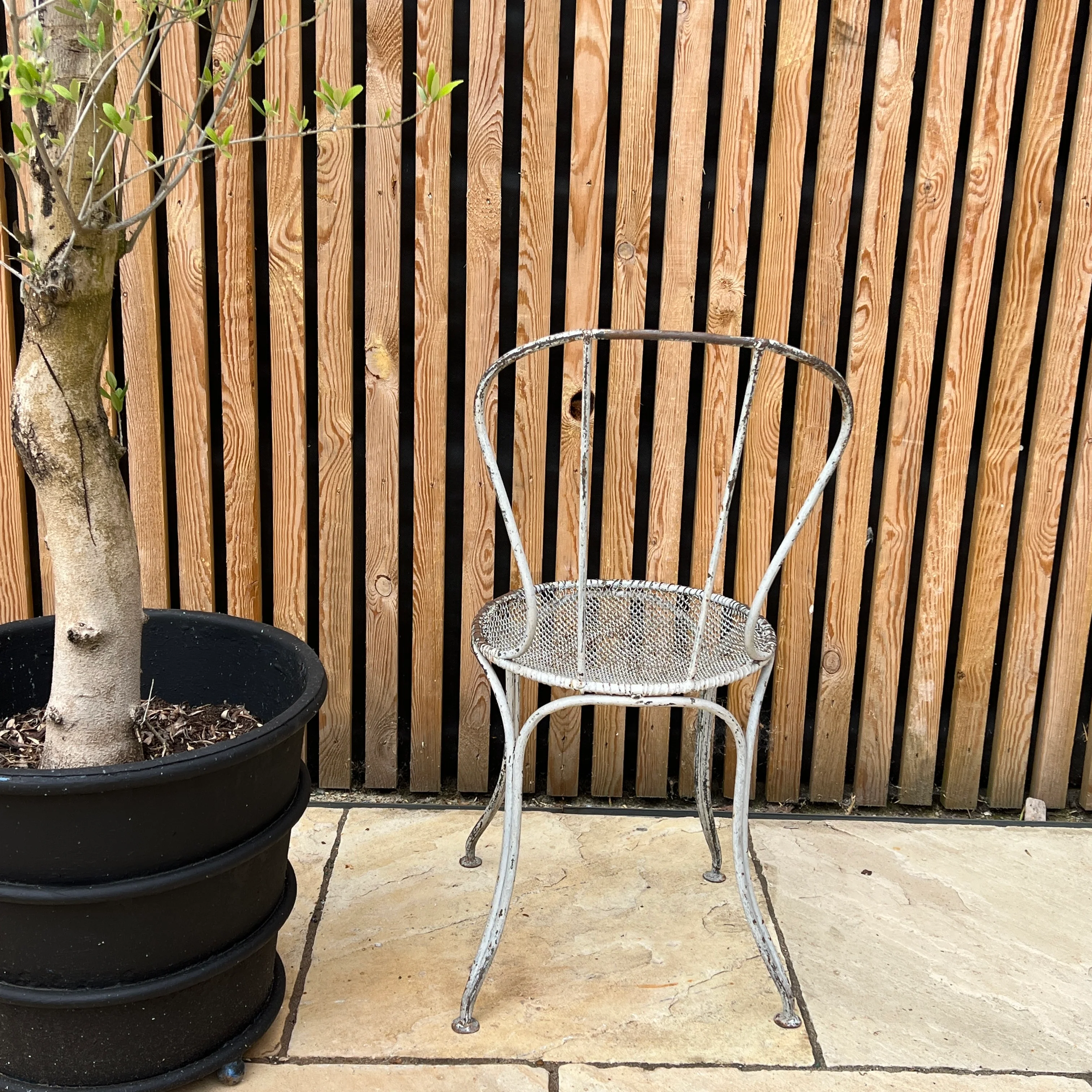 Pair of Vintage French Wire Garden Chairs - Image 5