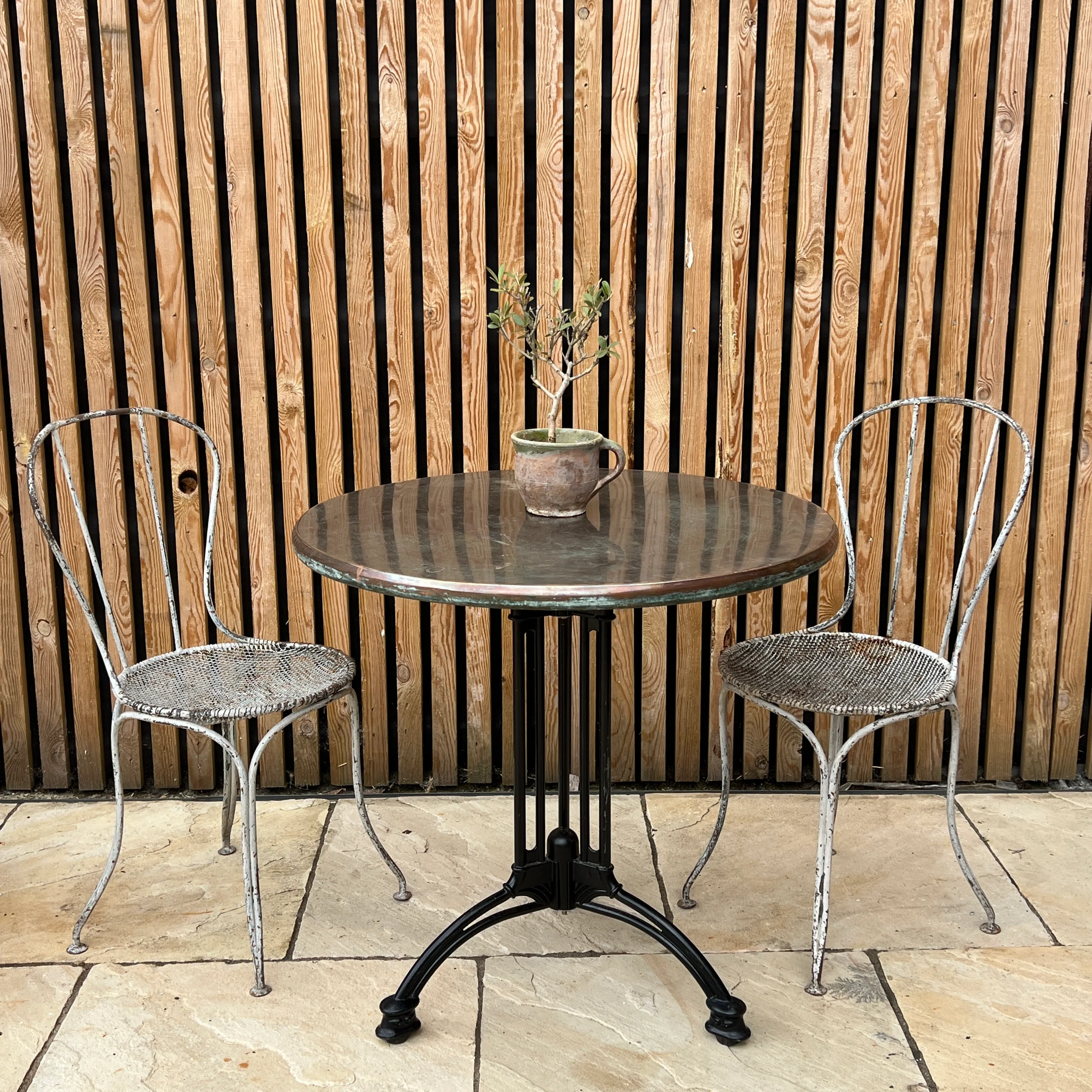Pair of Vintage French Wire Garden Chairs - Image 6